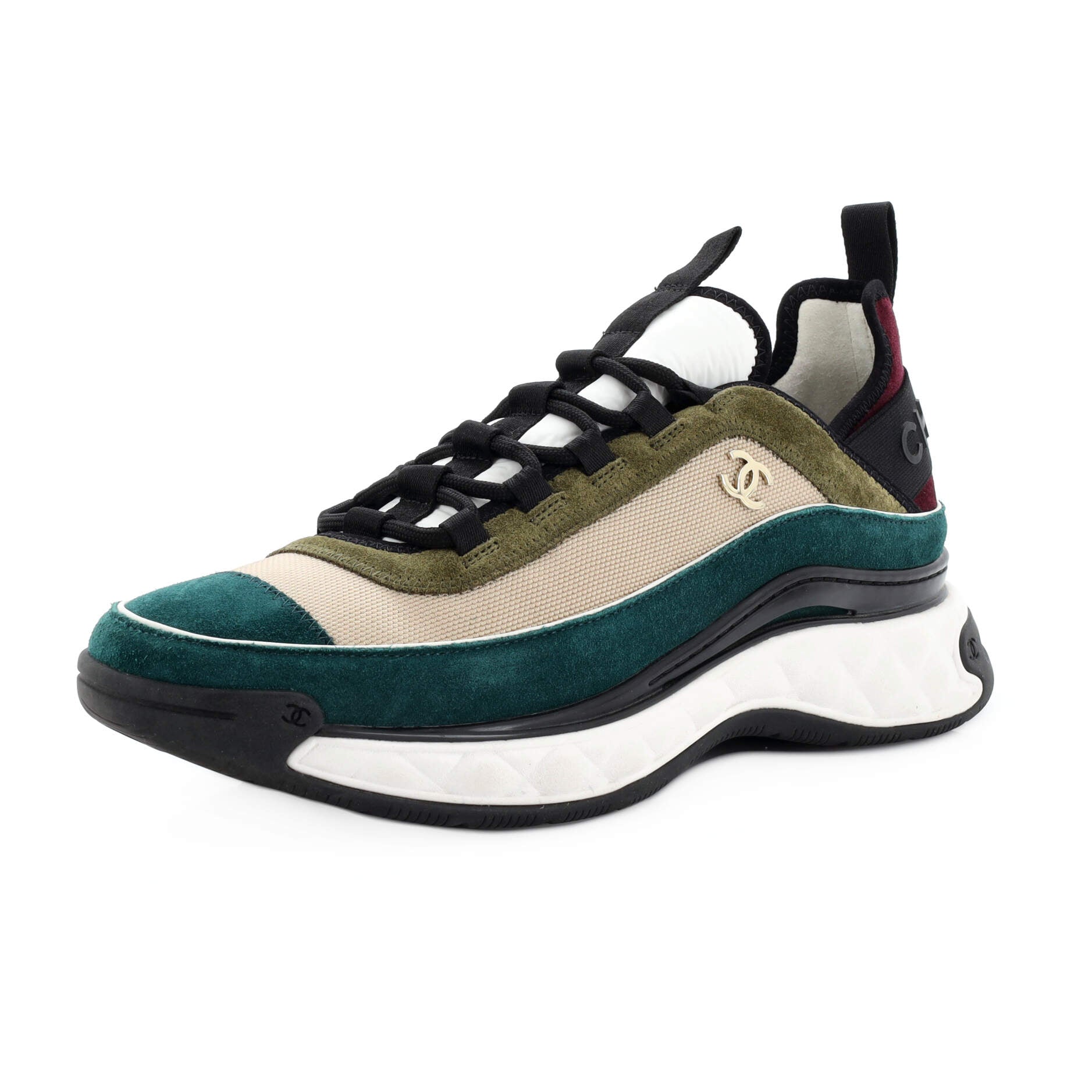 Women's CC Cap Toe Logo Sneakers Suede and Mixed Fibers