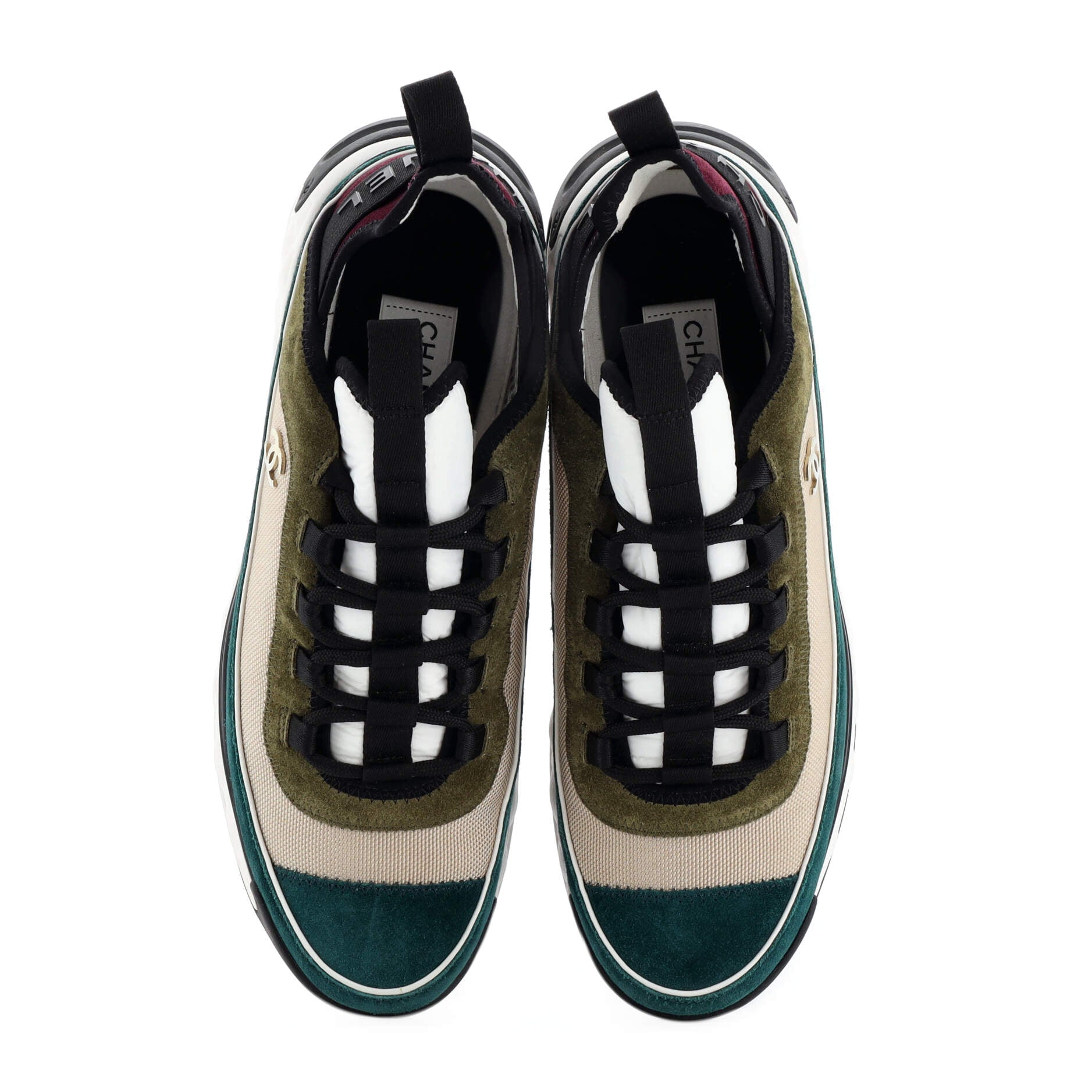 Women's CC Cap Toe Logo Sneakers Suede and Mixed Fibers