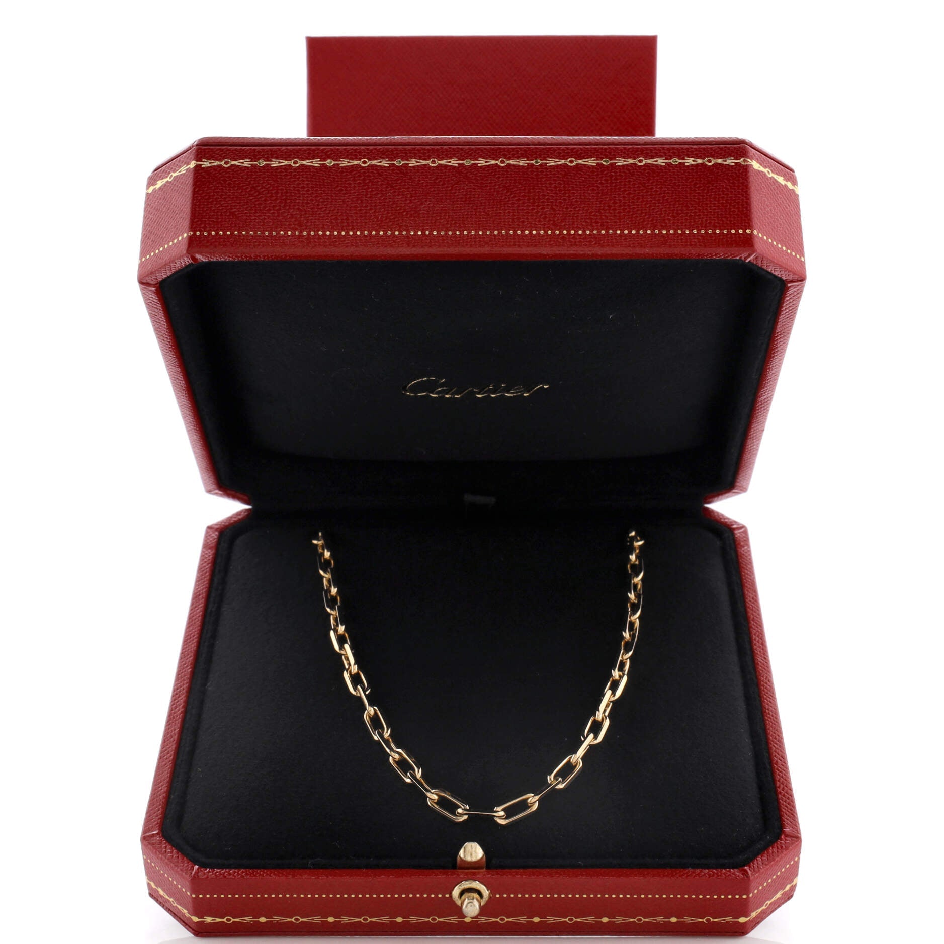 Santos de Cartier Chain Necklace 18K Yellow Gold Short