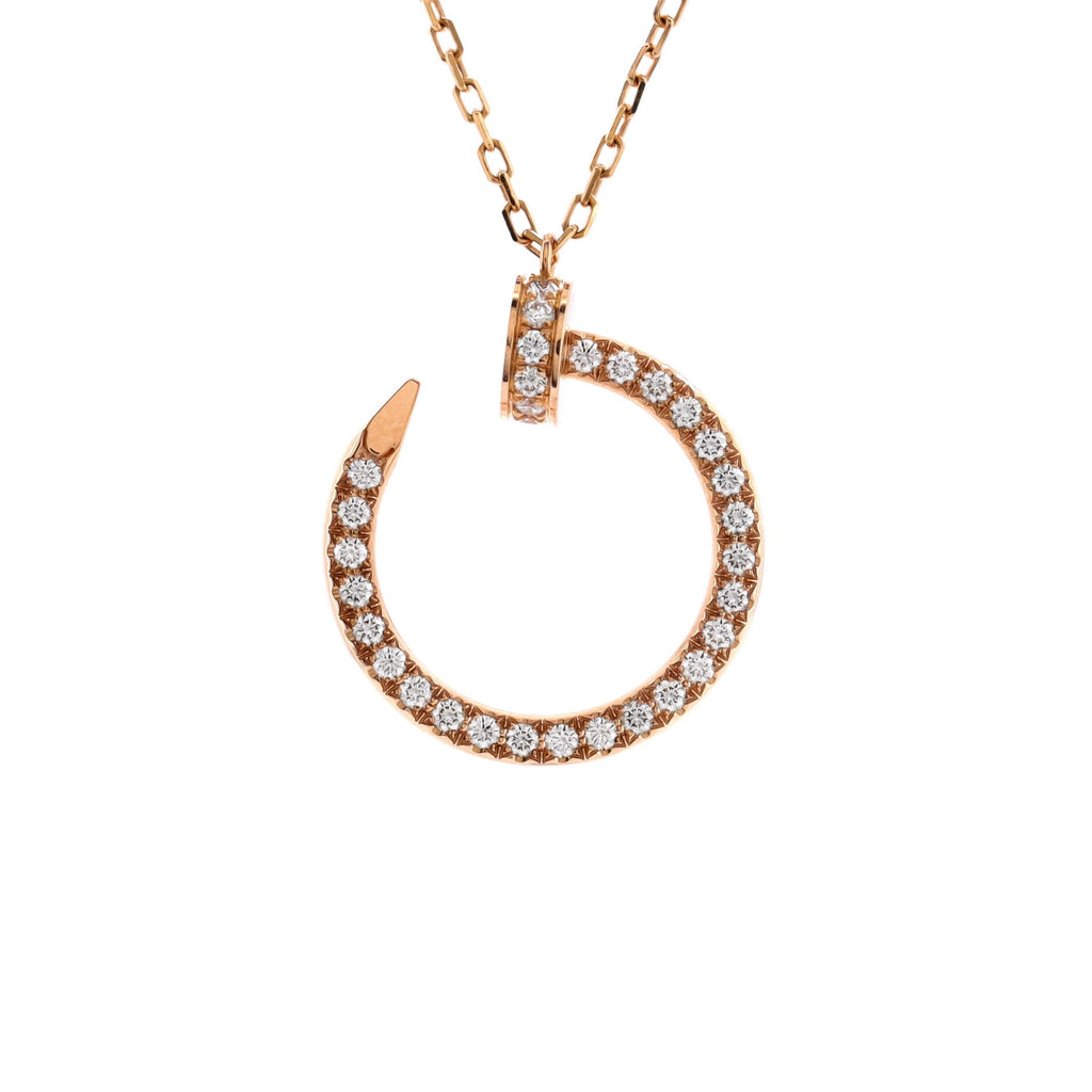 Juste un Clou Pendant Necklace 18K Rose Gold and Pave Diamonds
