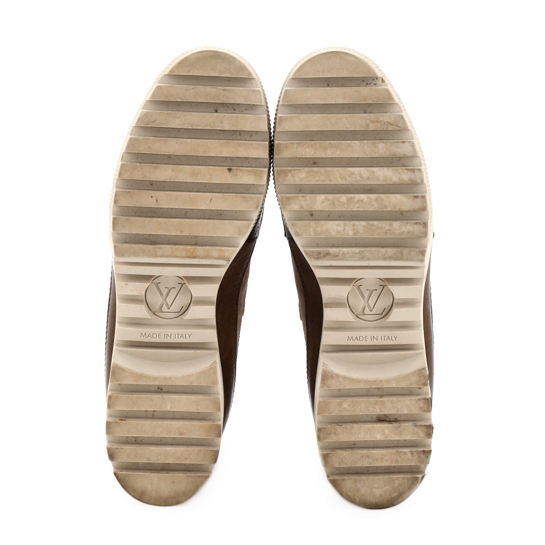 Women's Laureate Platform Desert Boots Suede with Monogram Canvas