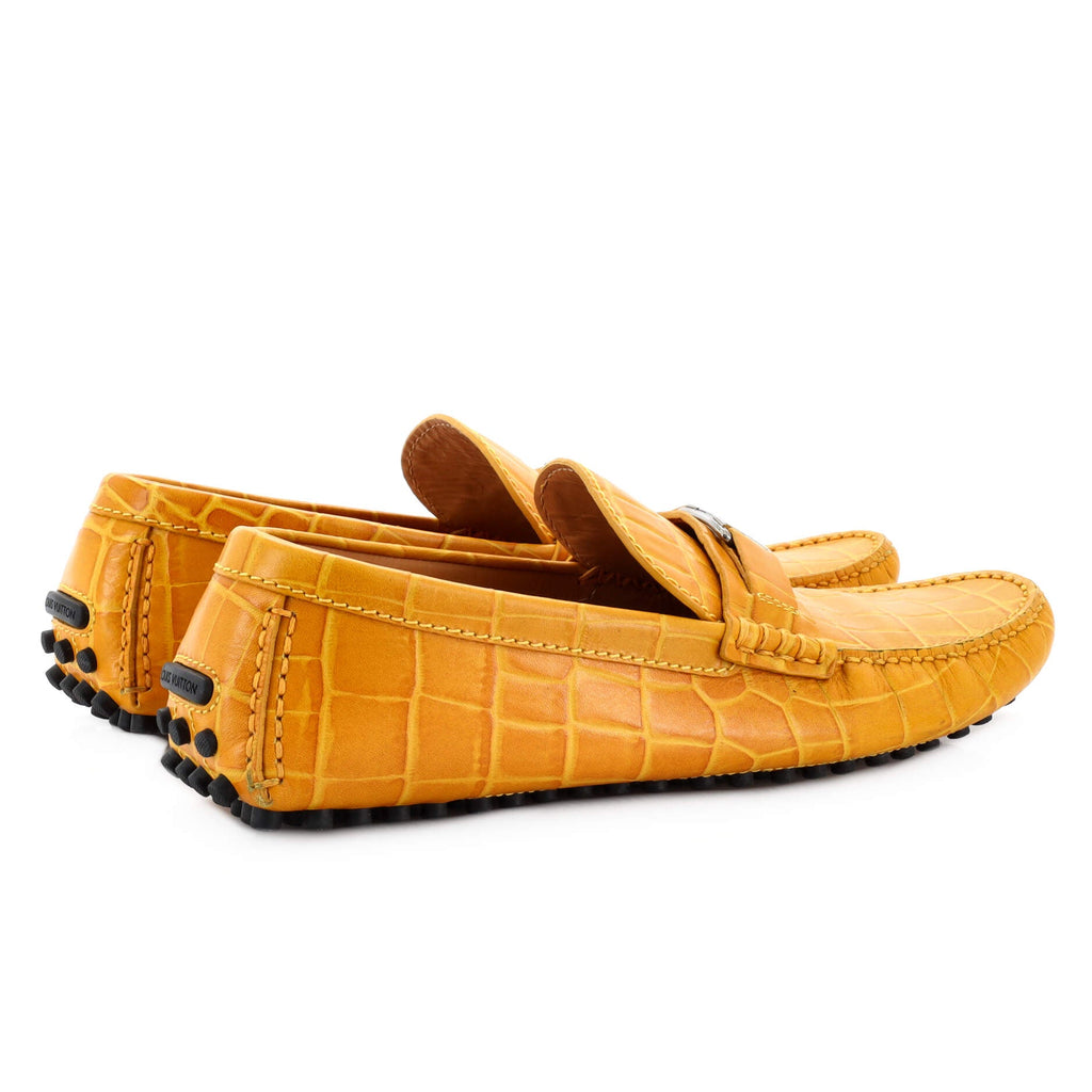 Men's Hockenheim Moccasin Loafers Crocodile Embossed Leather