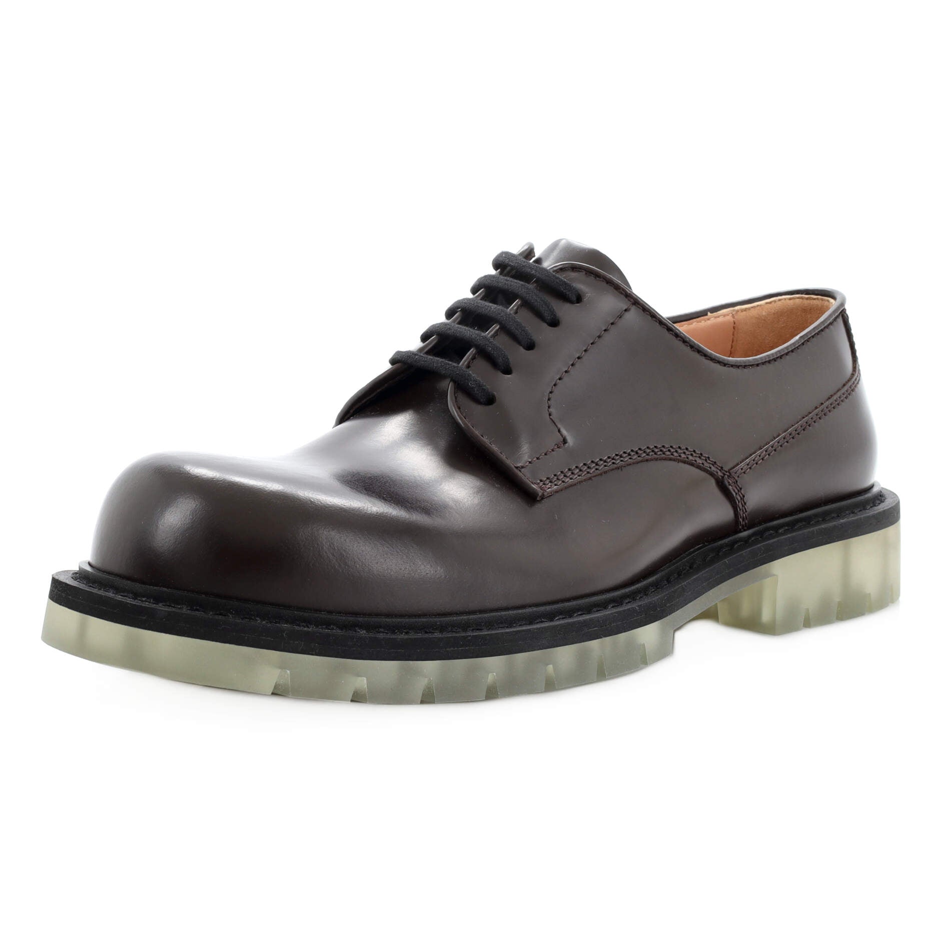 Men's Derby Platform Shoes Leather with PVC