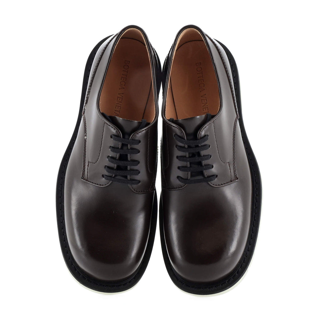 Men's Derby Platform Shoes Leather with PVC