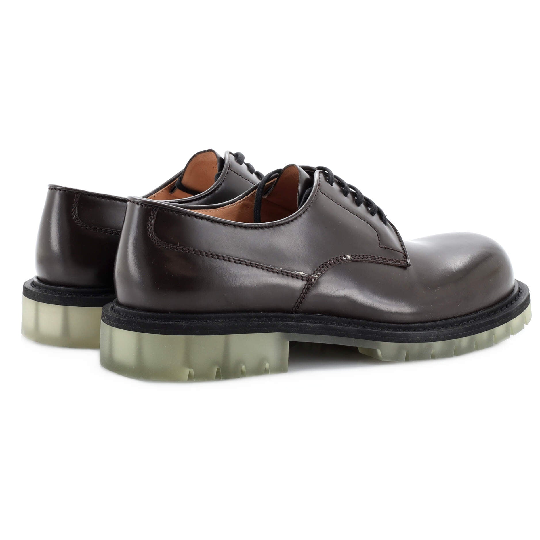 Men's Derby Platform Shoes Leather with PVC