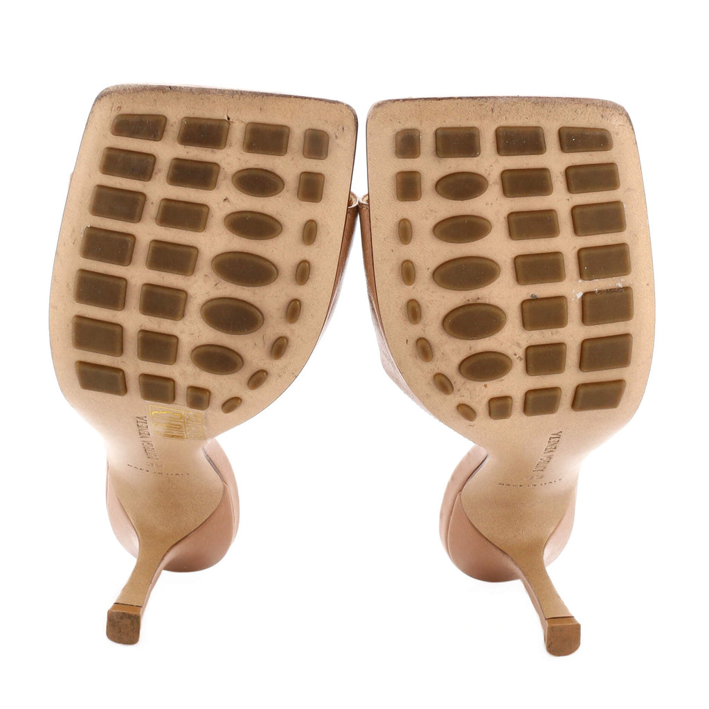 Women's Stretch Mule Heeled Sandals Leather