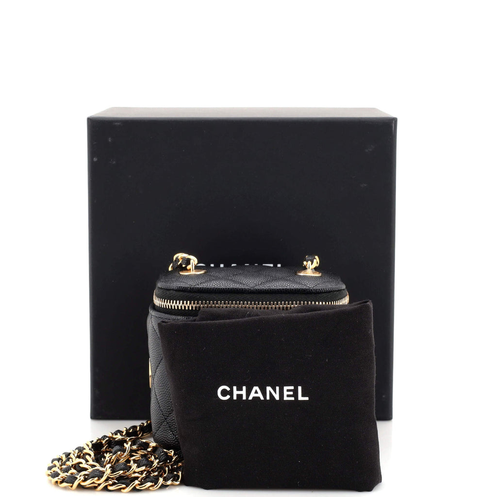 Coco Casino Vanity Case with Chain Quilted Caviar Mini