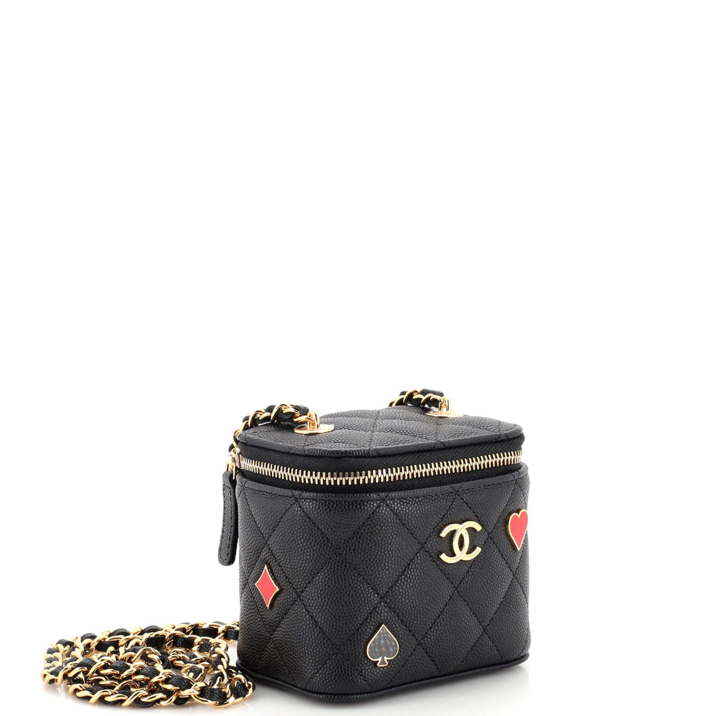Coco Casino Vanity Case with Chain Quilted Caviar Mini