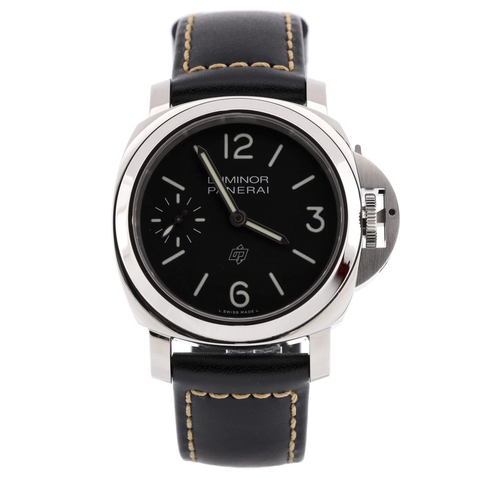 Luminor Logo Manual Watch Stainless Steel and Leather 44