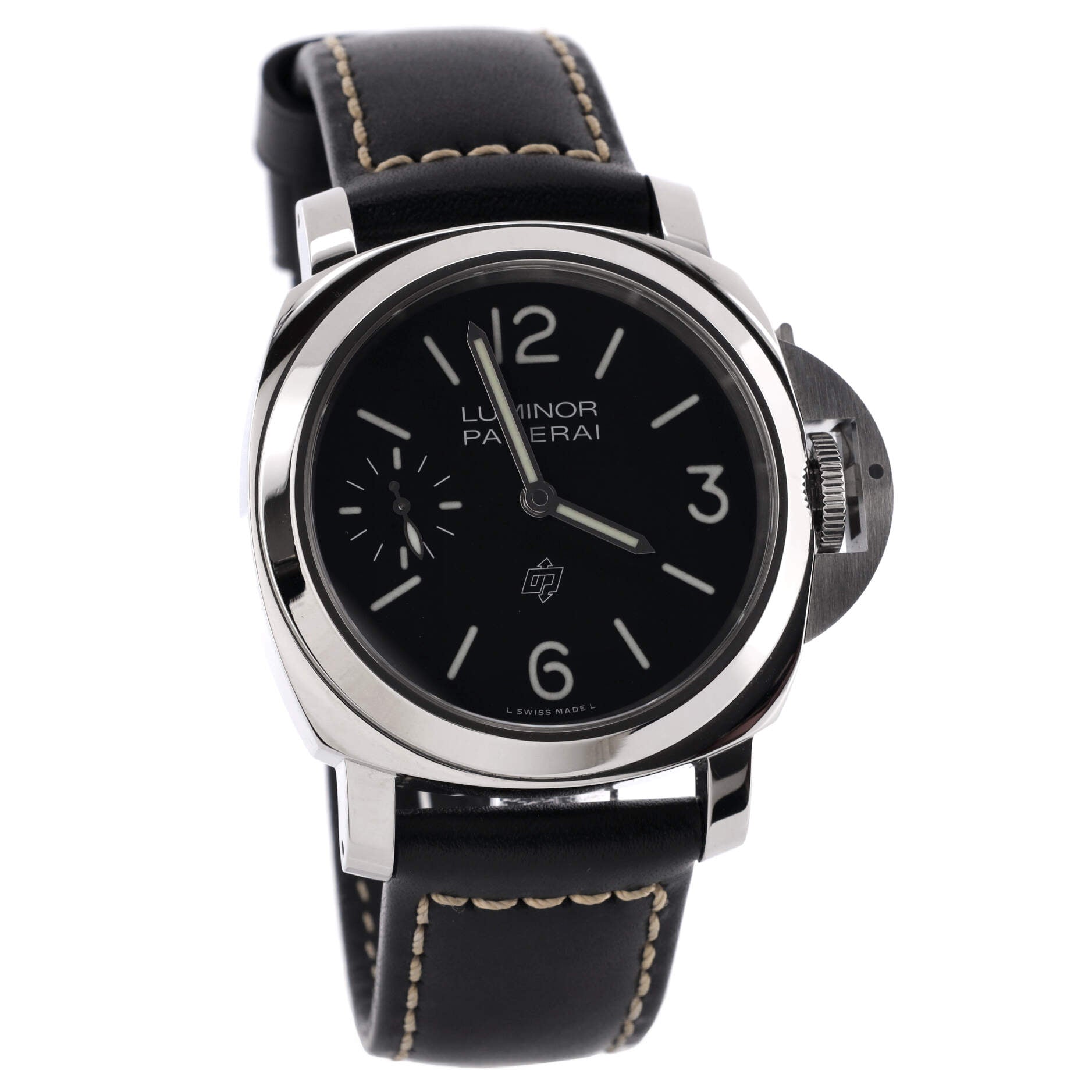 Luminor Logo Manual Watch Stainless Steel and Leather 44