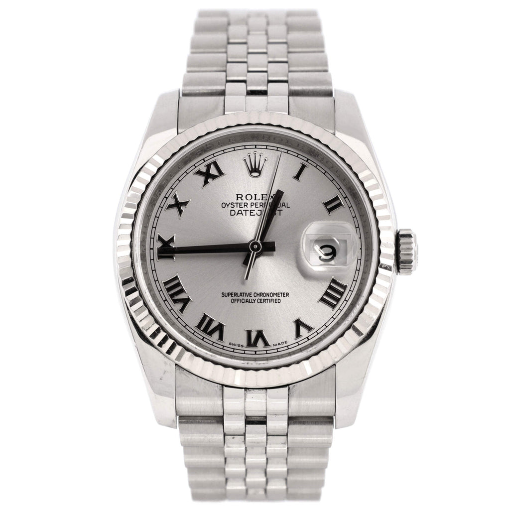 Oyster Perpetual Datejust Automatic Watch Stainless Steel and White Gold 36