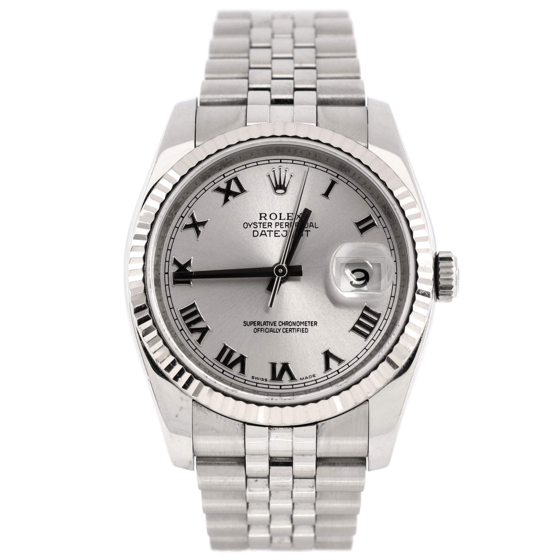 Oyster Perpetual Datejust Automatic Watch Stainless Steel and White Gold 36