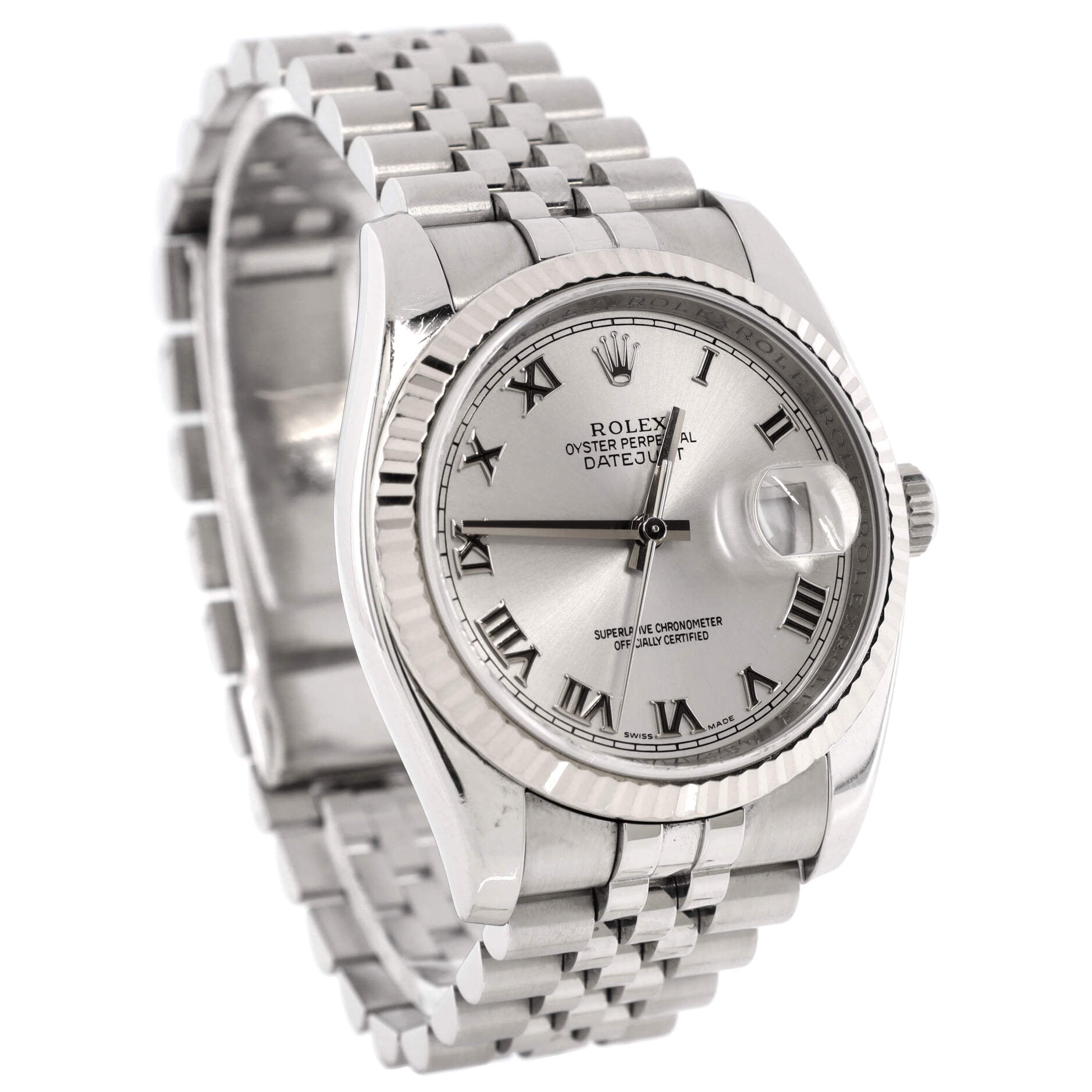 Oyster Perpetual Datejust Automatic Watch Stainless Steel and White Gold 36