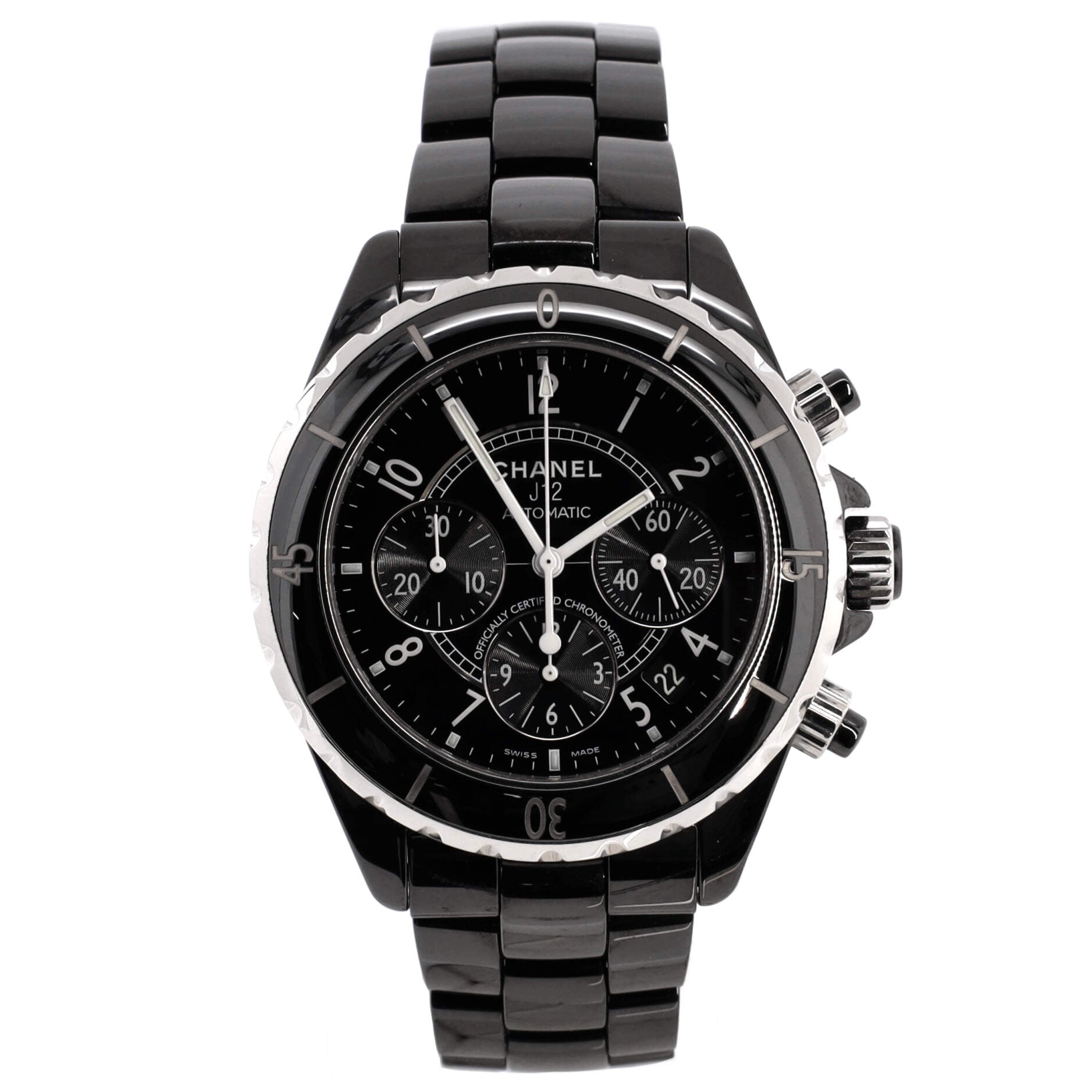 J12 Chronograph Automatic Watch Ceramic and Stainless Steel 41
