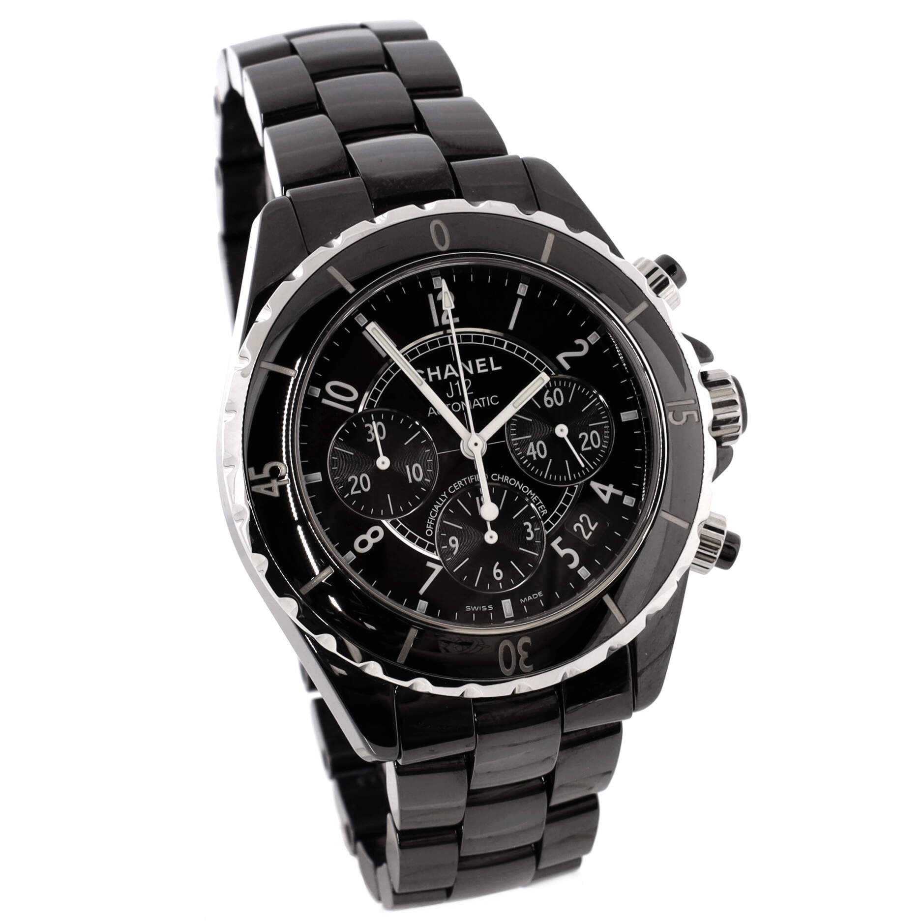 J12 Chronograph Automatic Watch Ceramic and Stainless Steel 41