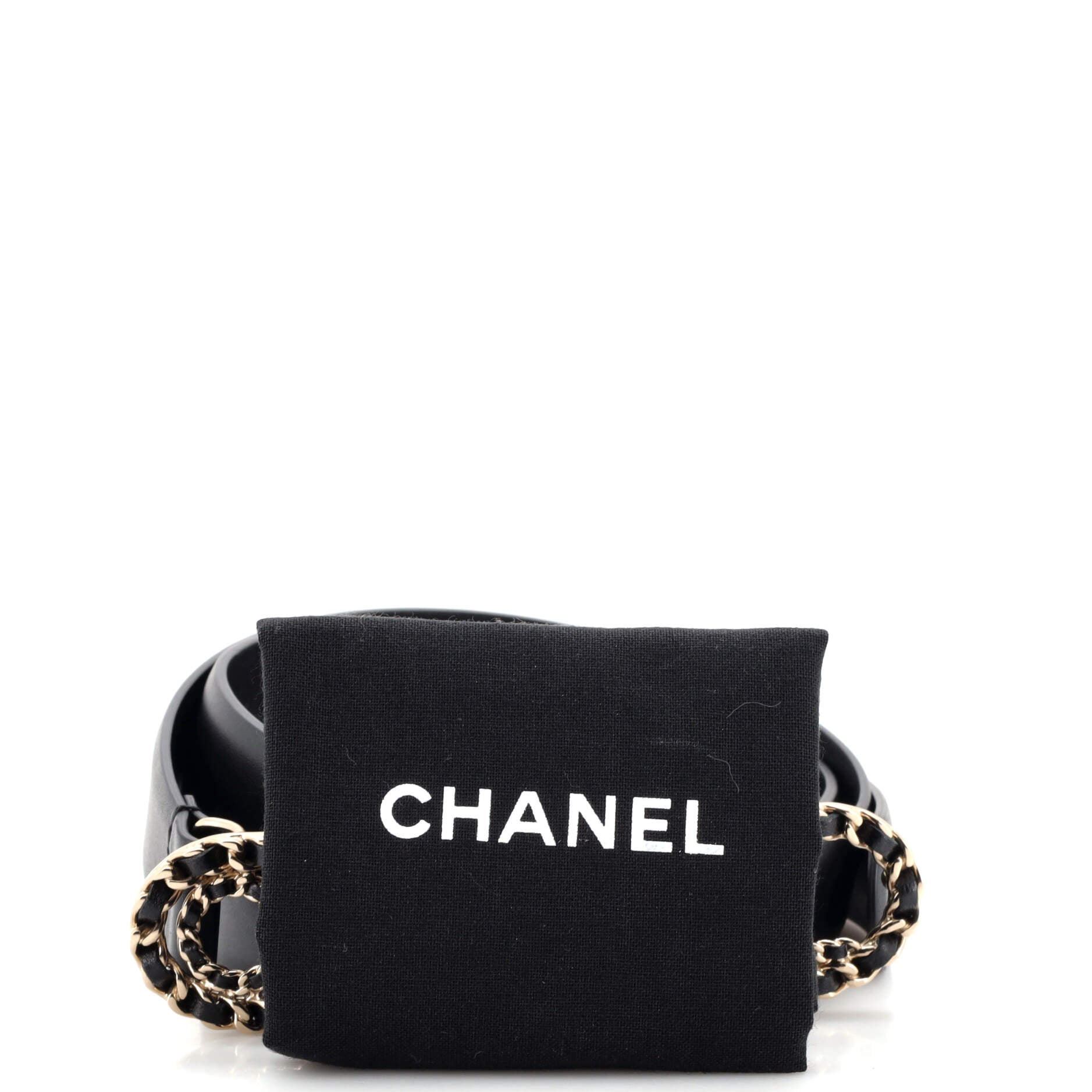 Chain Around Cut-Out Logo Belt Leather 85