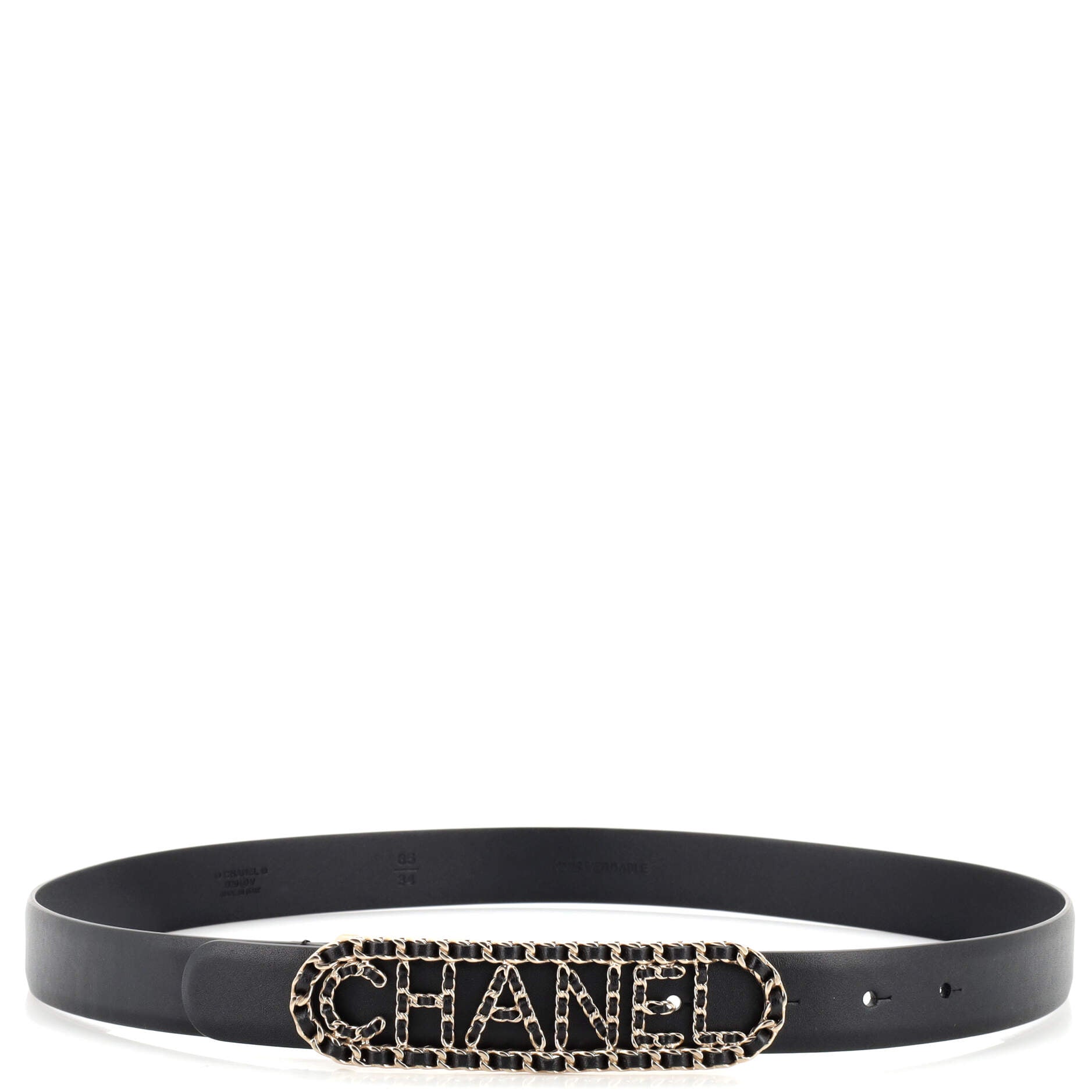 Chain Around Cut-Out Logo Belt Leather 85