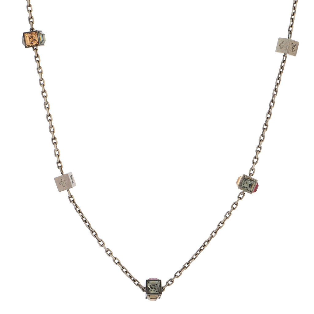 Gamble Long Necklace Metal and Crystals