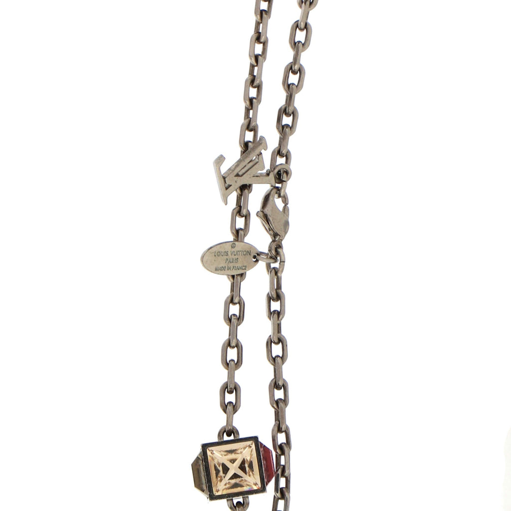 Gamble Long Necklace Metal and Crystals
