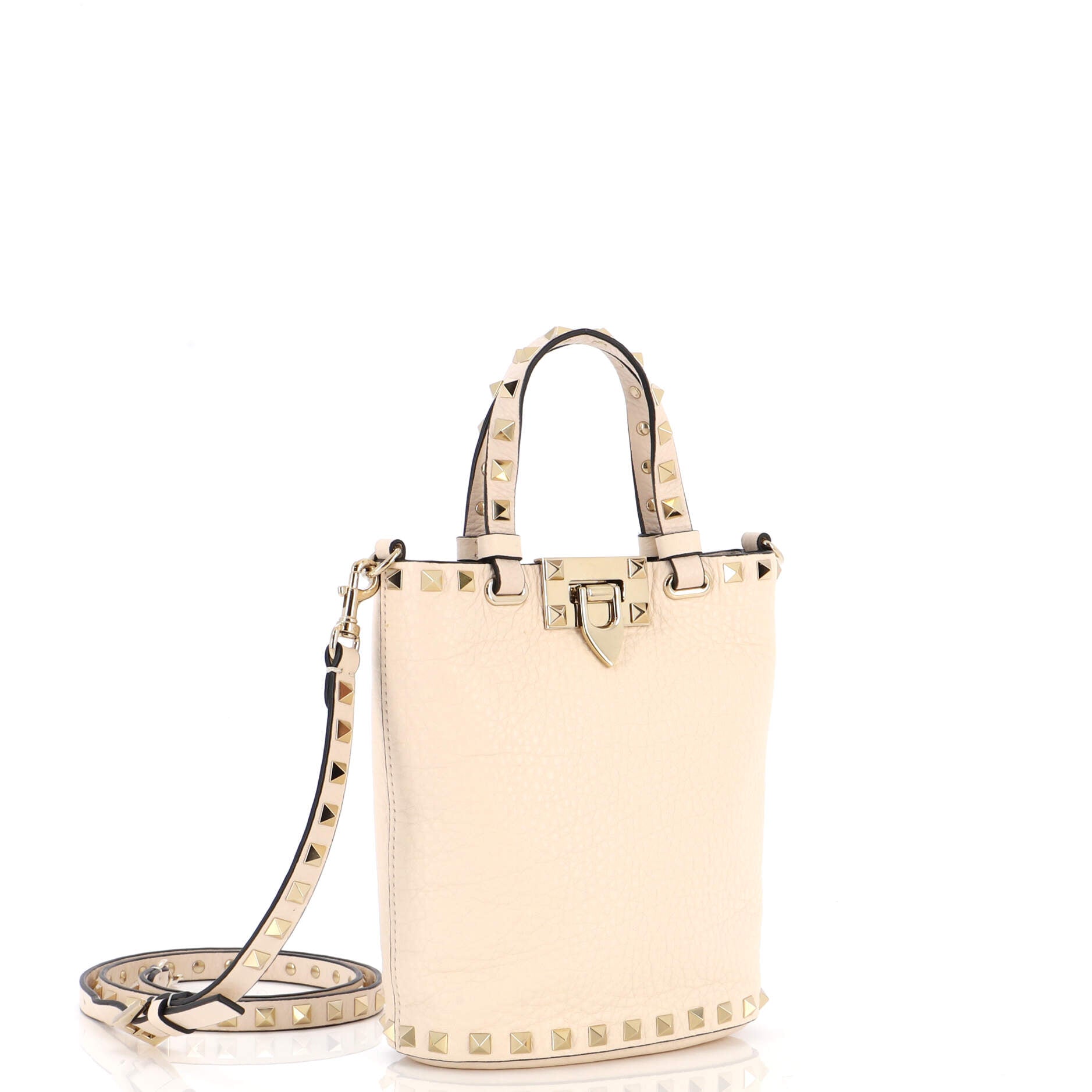 Rockstud Bucket Crossbody Bag Leather Mini