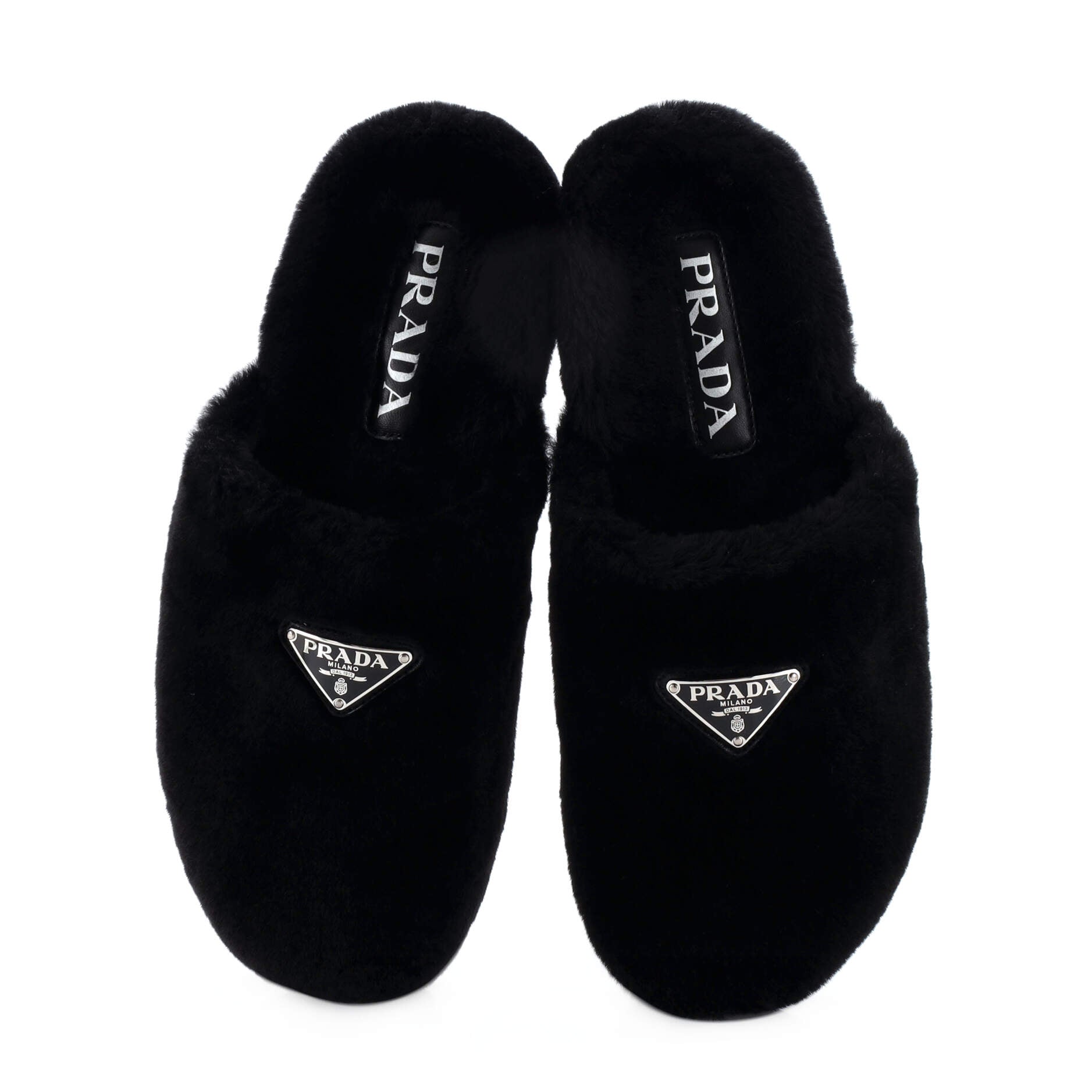Women's Triangle Logo Mules Fur
