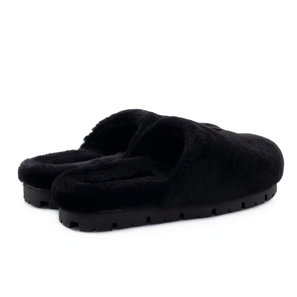Women's Triangle Logo Mules Fur