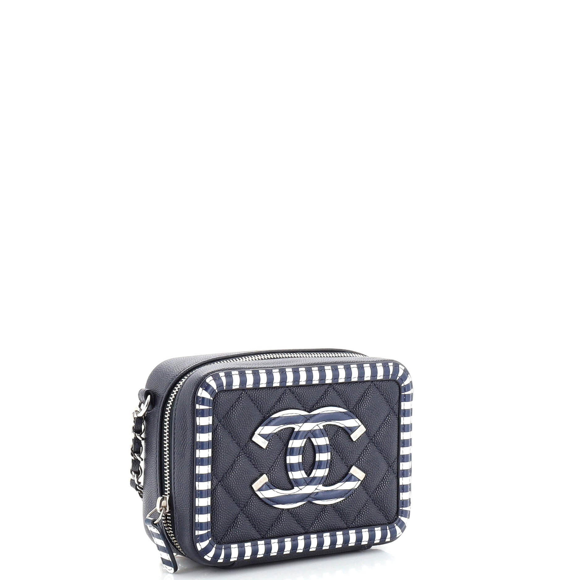 Filigree Vanity Clutch with Chain Quilted Caviar Mini