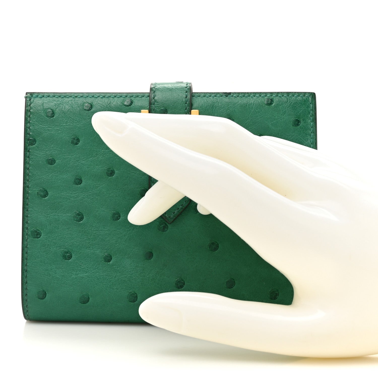 Ostrich Bearn Compact Wallet Vert Vertigo