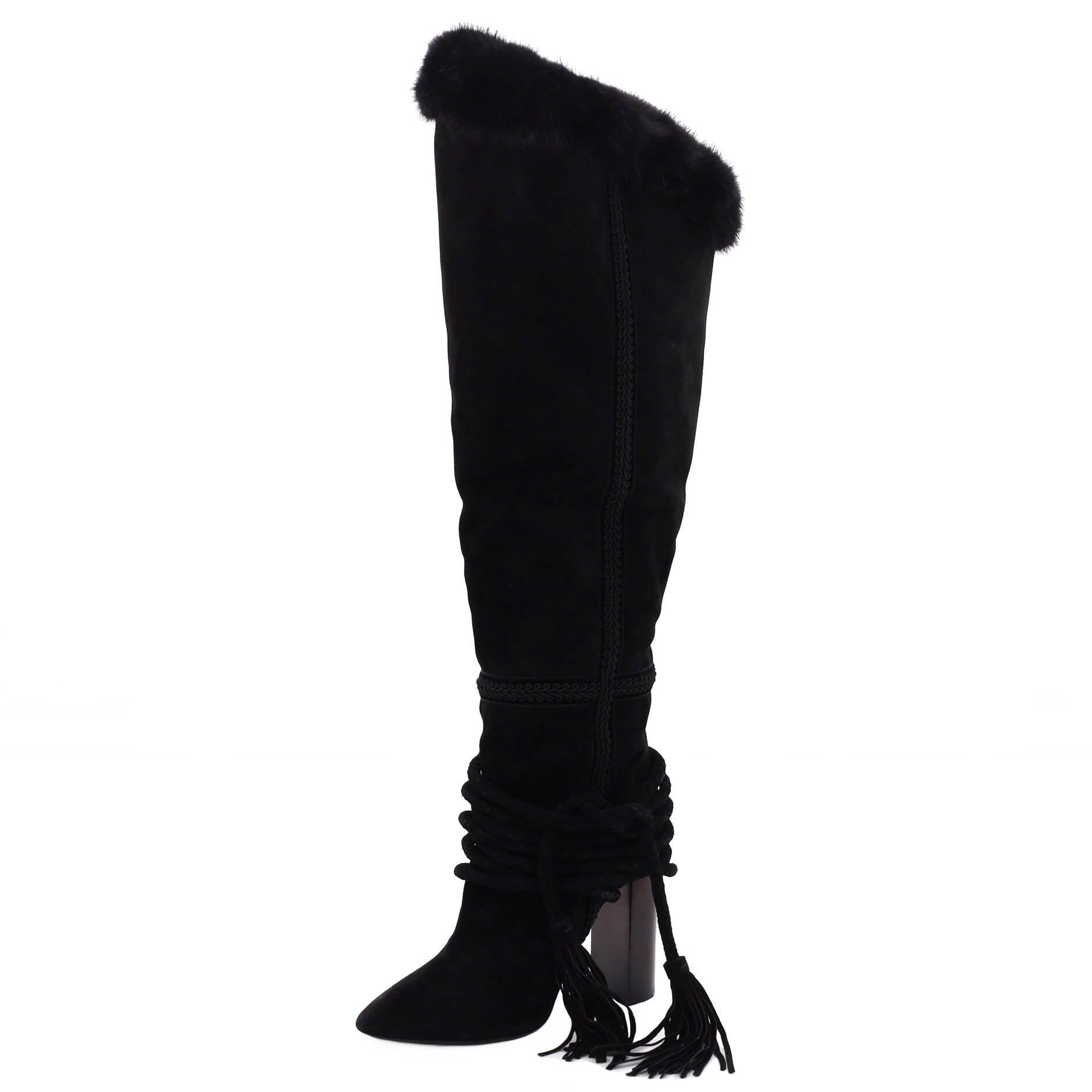 Women's Meurice Knee High Boots Suede with Fur