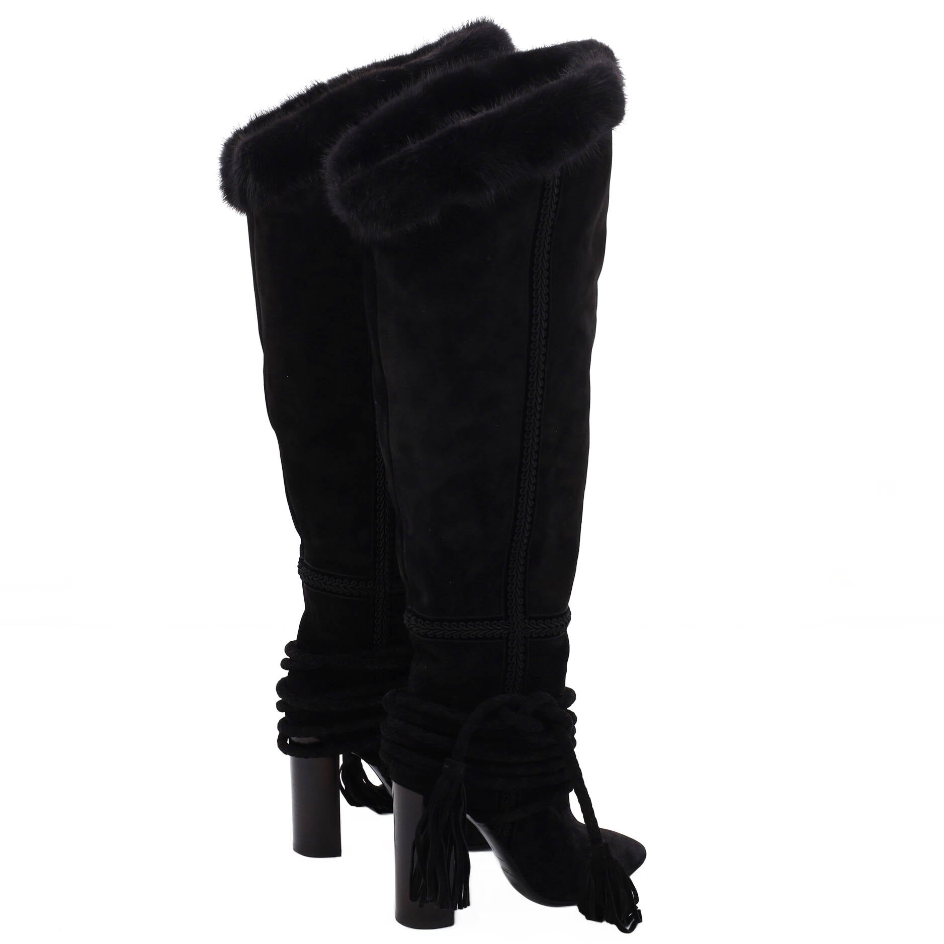 Women's Meurice Knee High Boots Suede with Fur