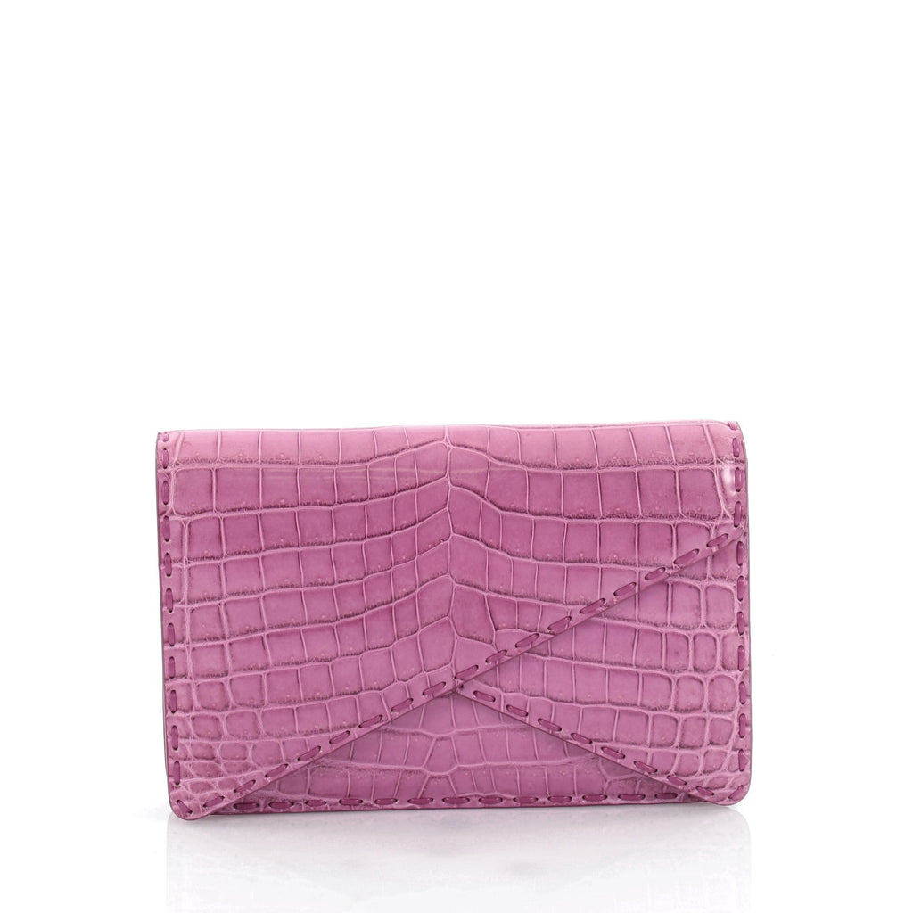 Piano Crisscross Clutch Crocodile Small