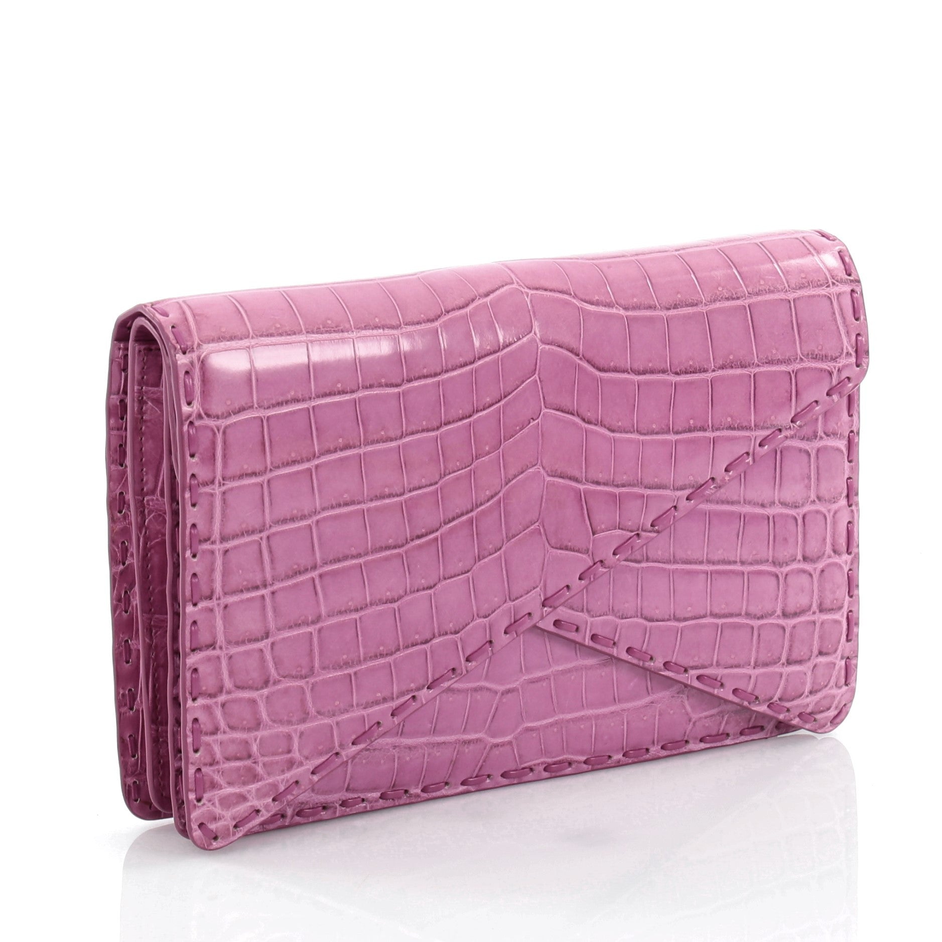 Piano Crisscross Clutch Crocodile Small