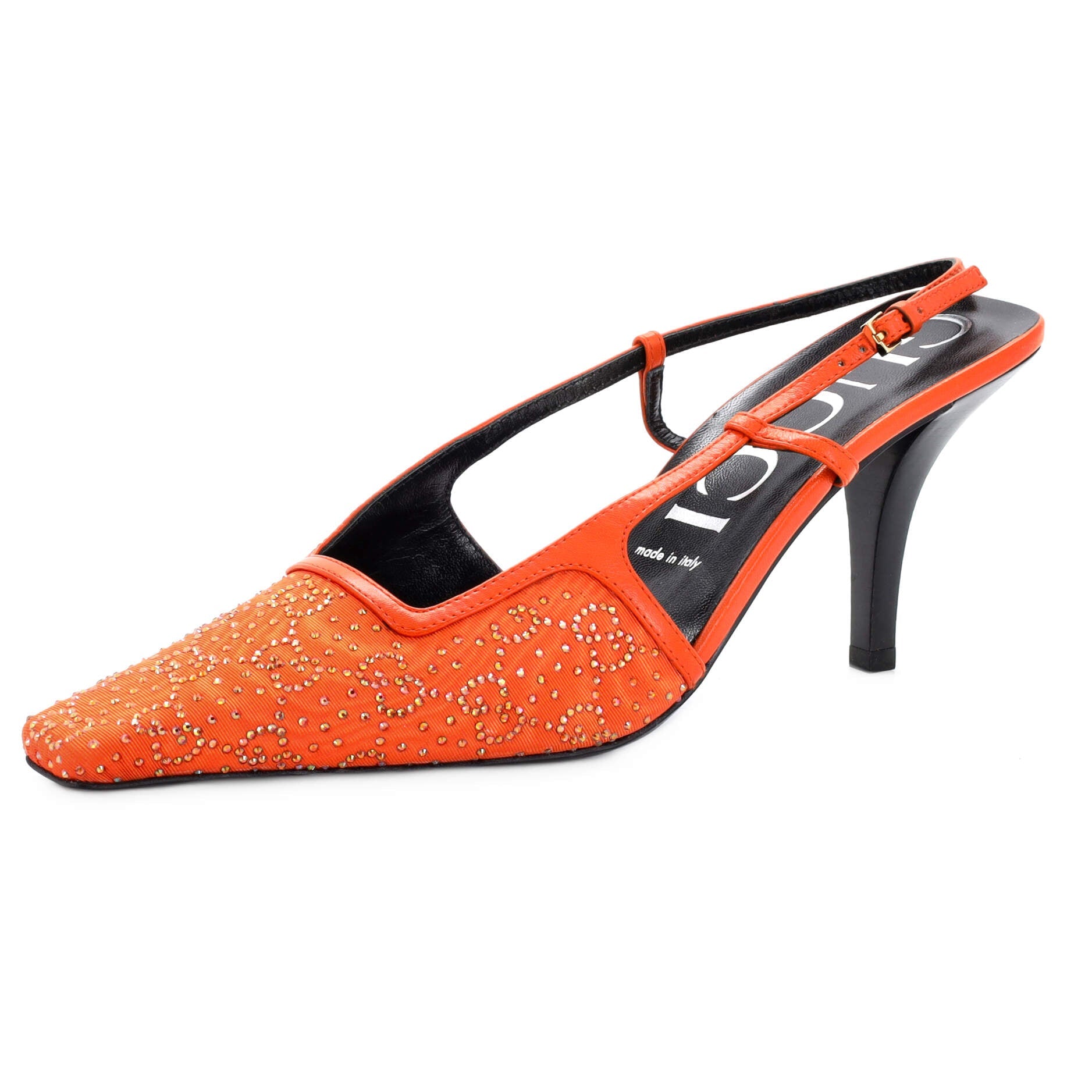 Women's Slingback Pumps Crystal GG Embellished Canvas