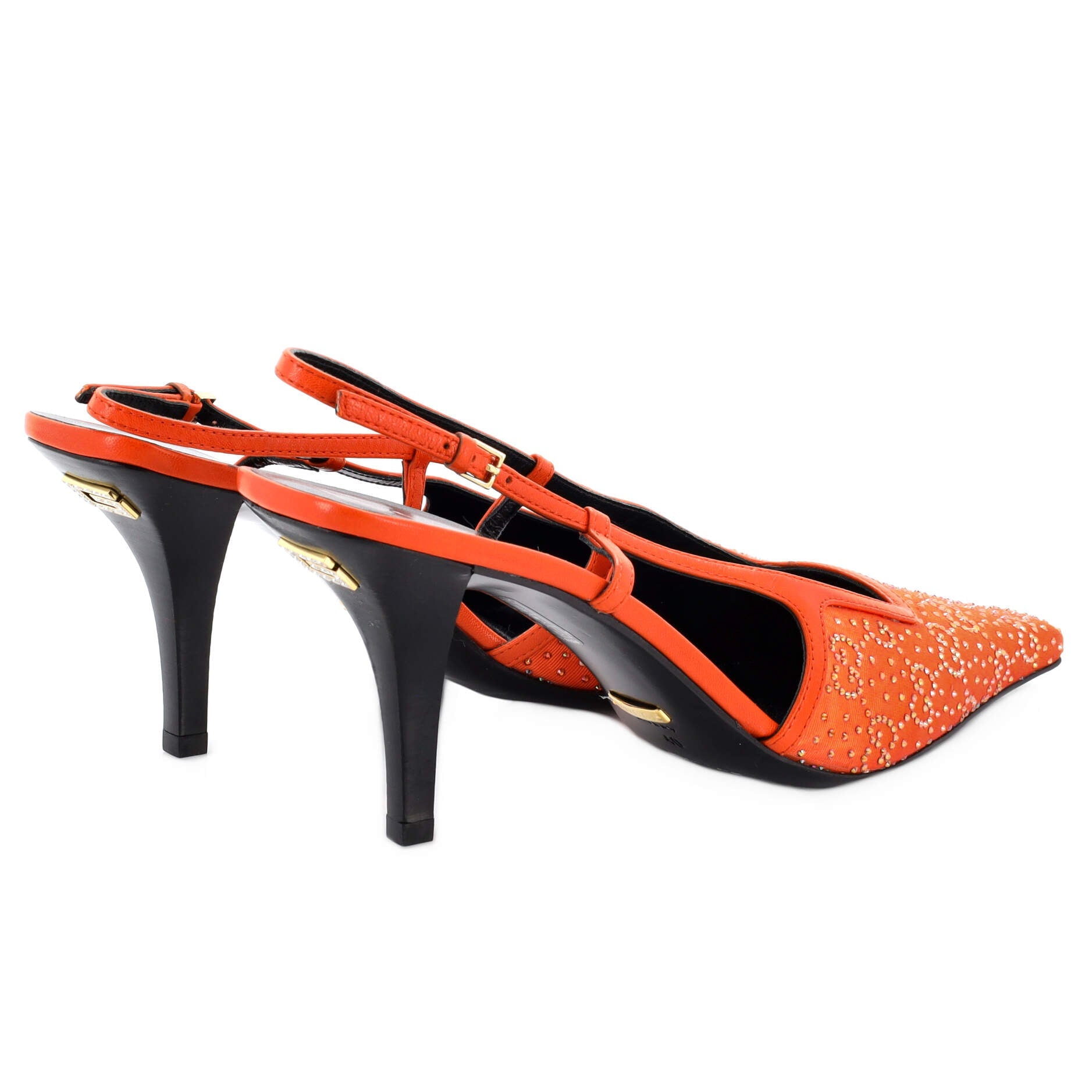 Women's Slingback Pumps Crystal GG Embellished Canvas