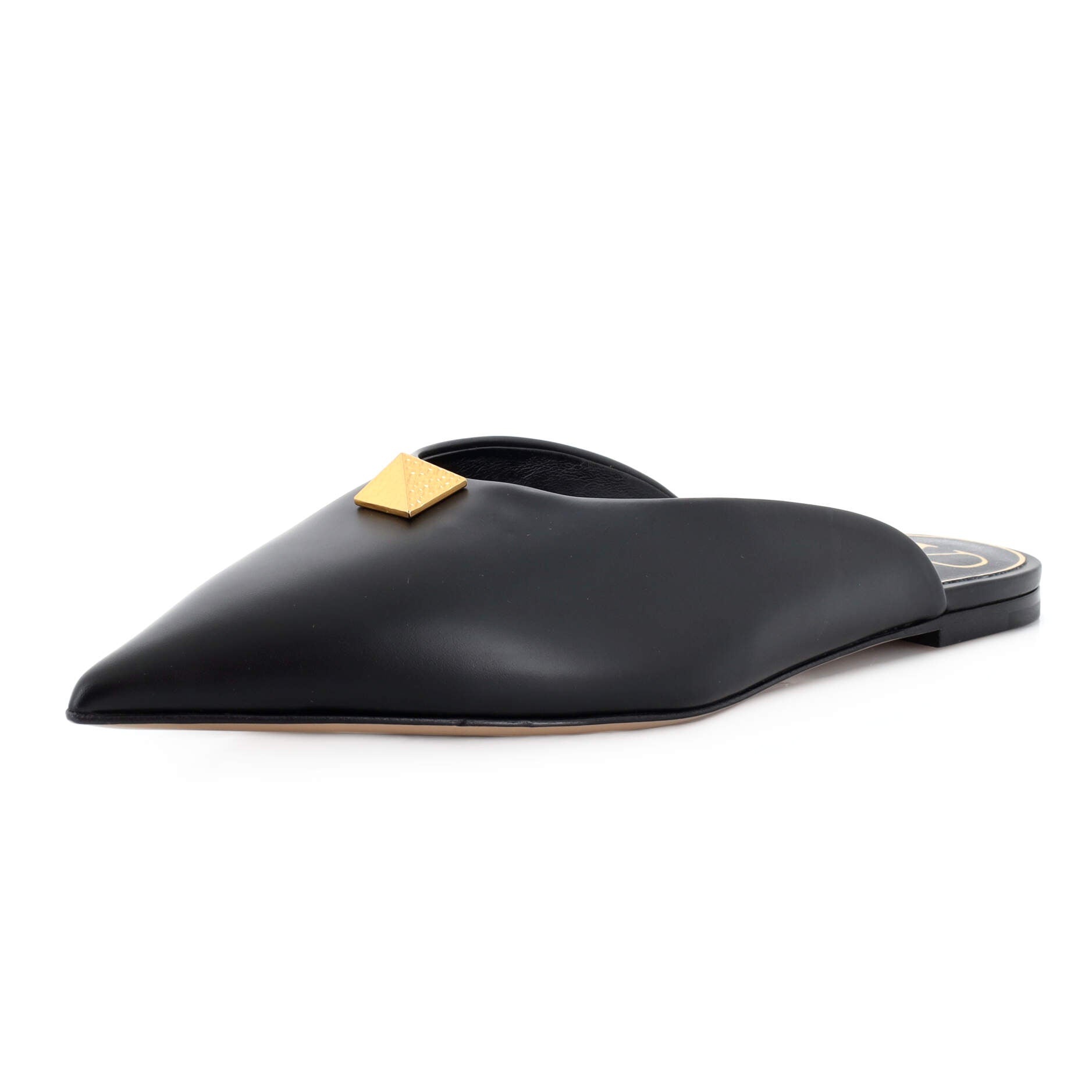 Women's One Stud Flat Mules Leather