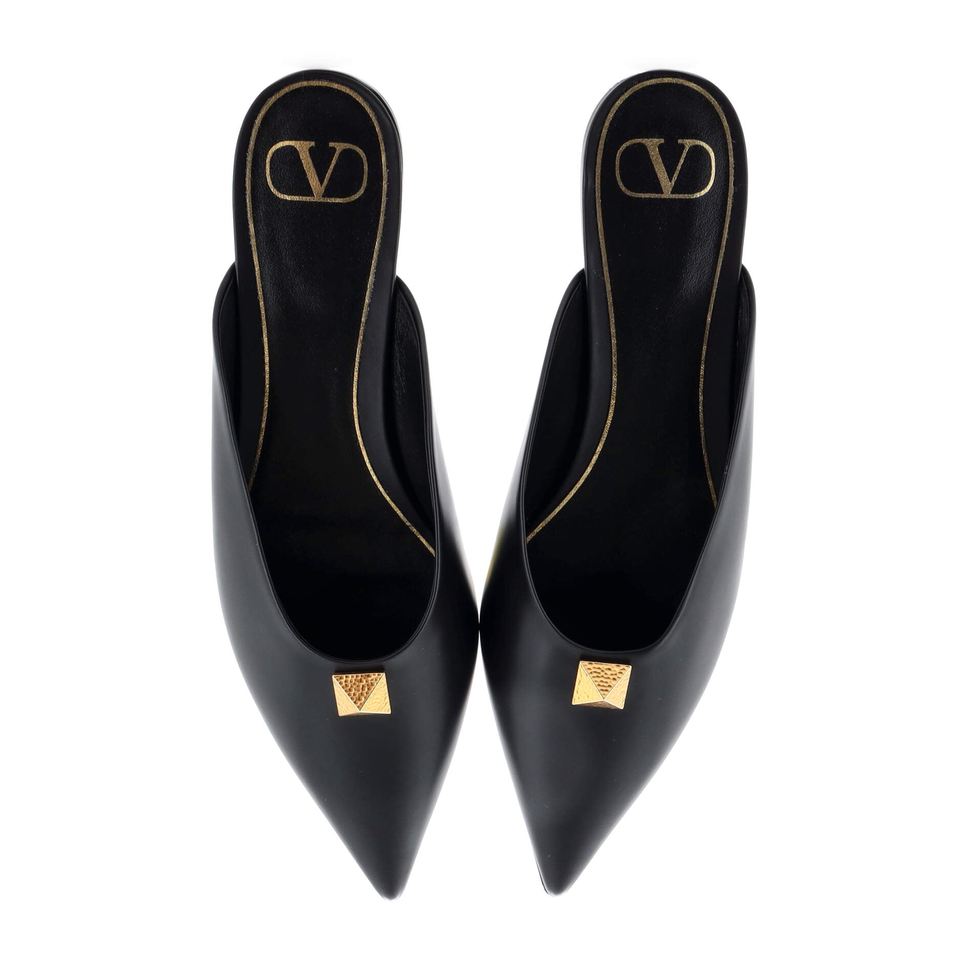 Women's One Stud Flat Mules Leather