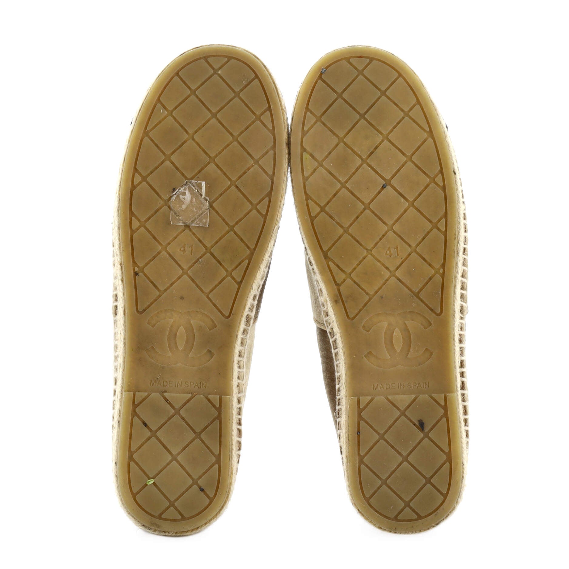 Women's CHA-NEL Logo Cap Toe Espadrilles Velvet