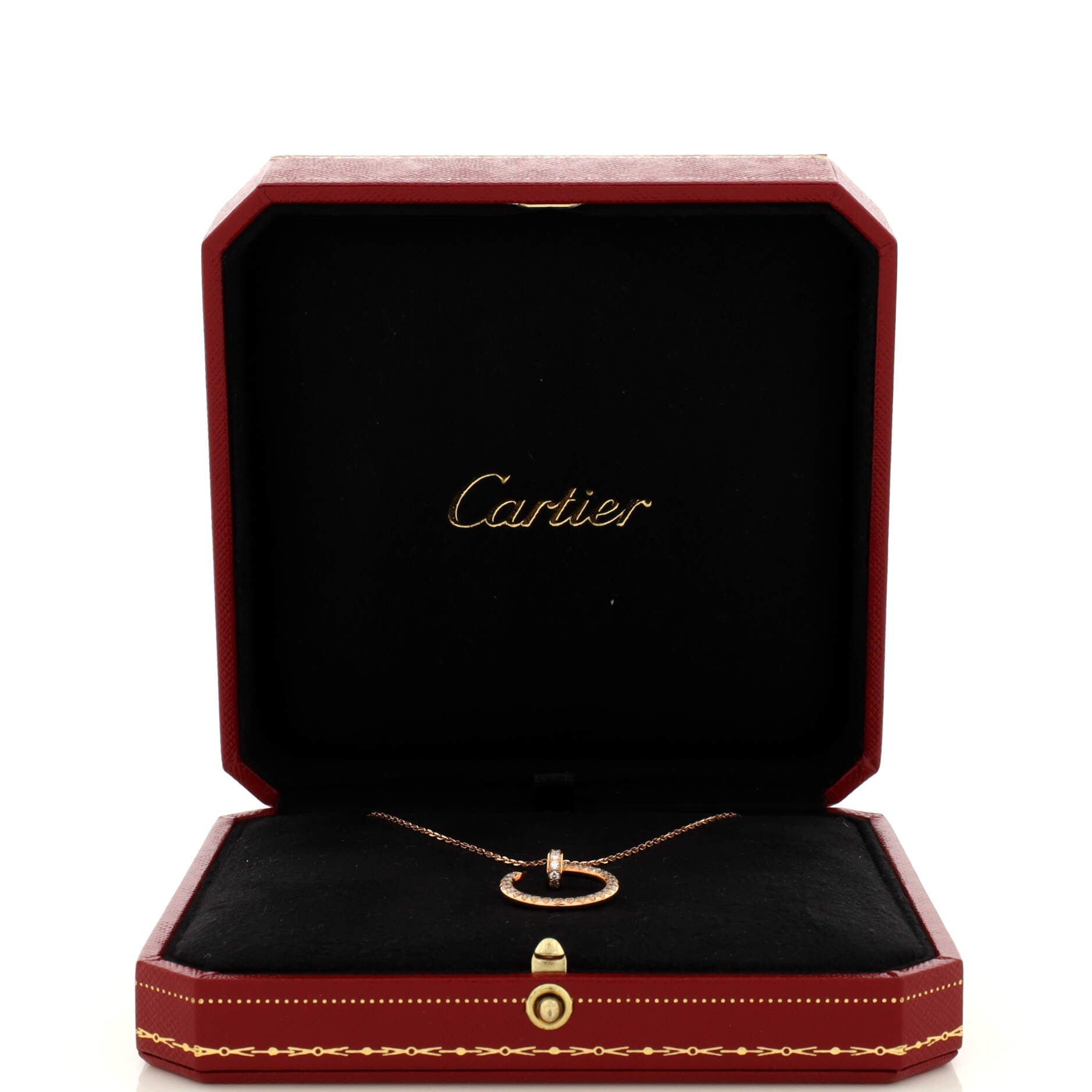 Juste un Clou Pendant Necklace 18K Rose Gold and Pave Diamonds