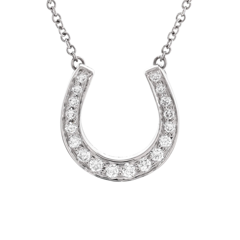 Horseshoe Necklace Platinum with Diamonds