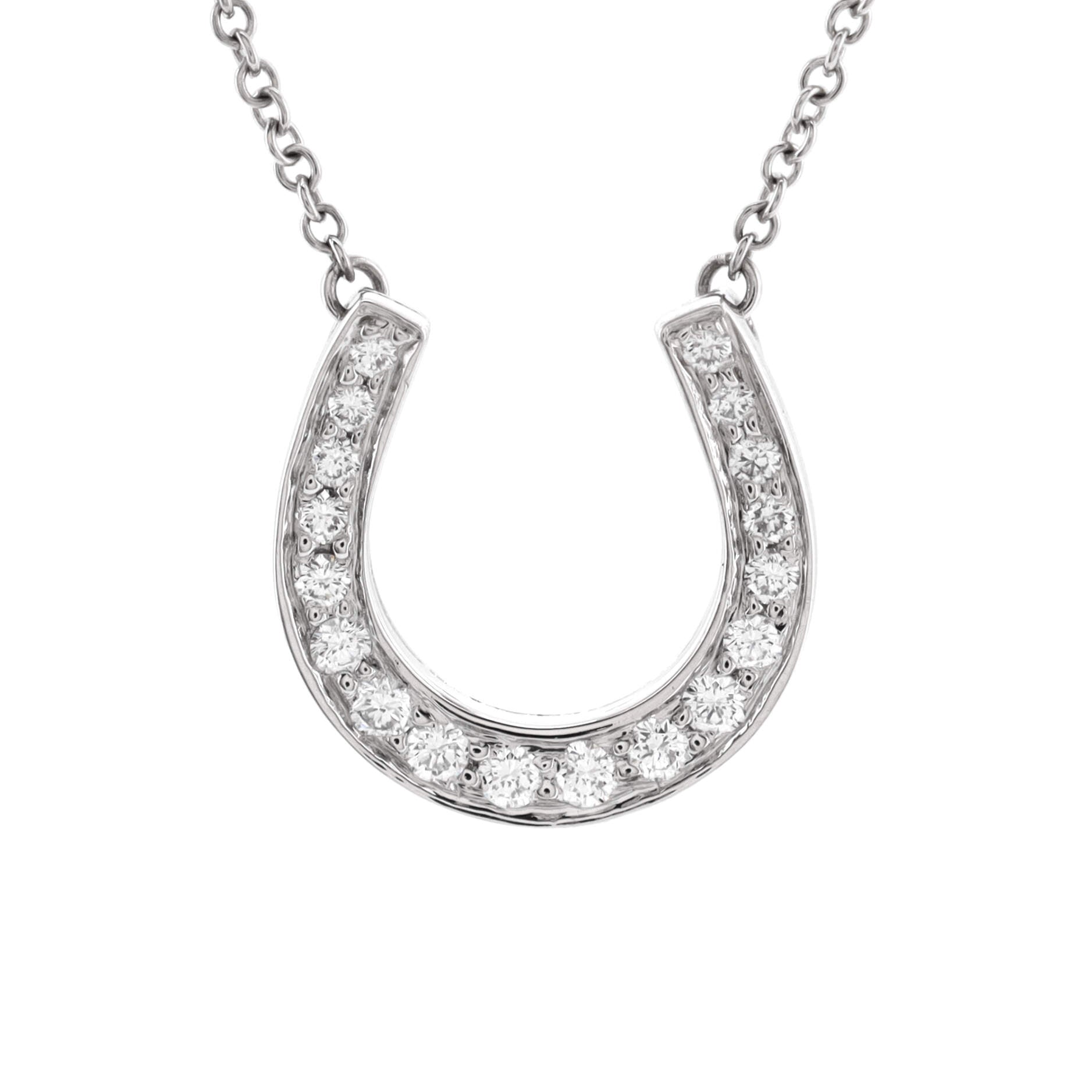Horseshoe Necklace Platinum with Diamonds
