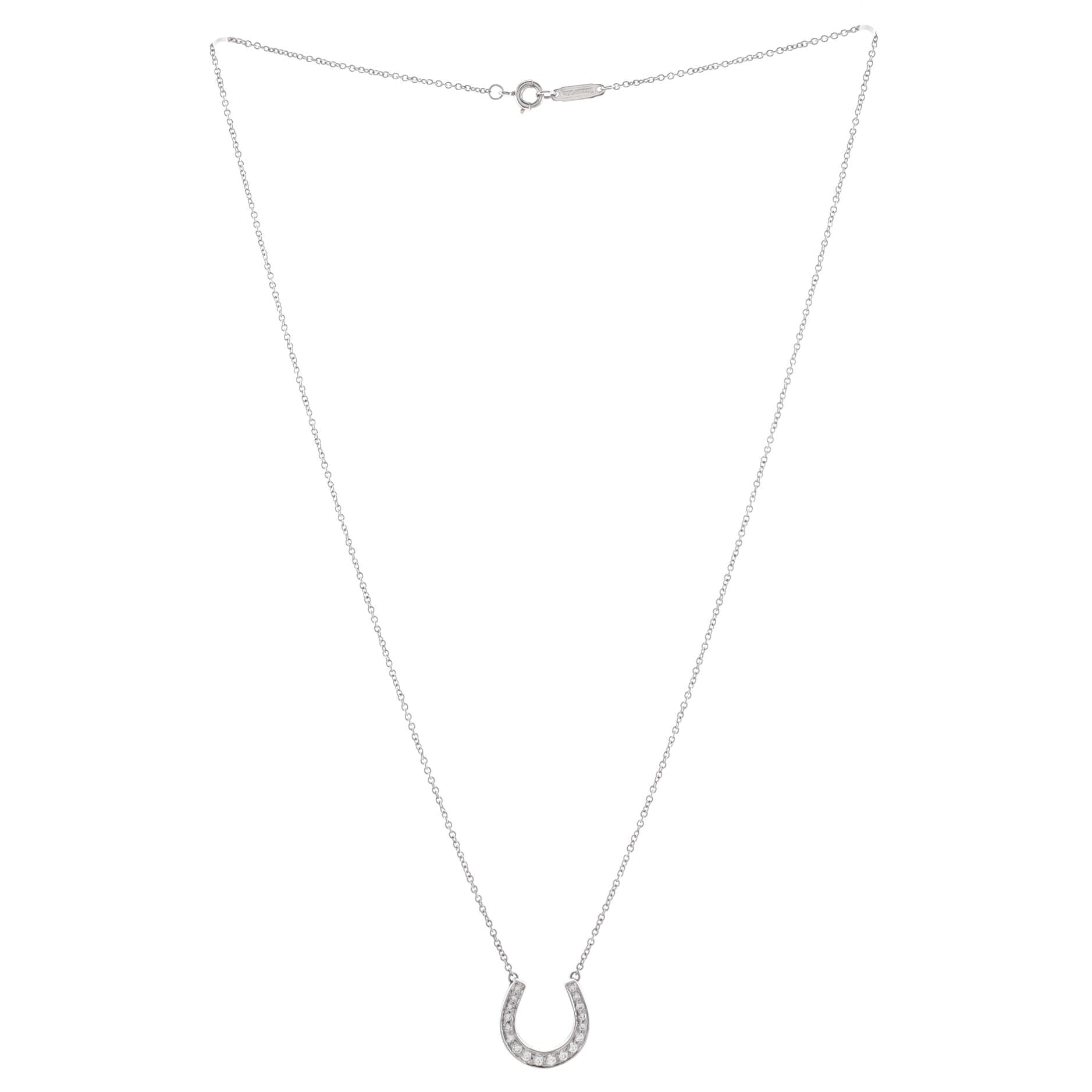 Horseshoe Necklace Platinum with Diamonds