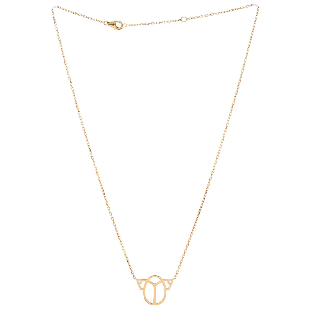 Scarab Pendant Necklace 18K Yellow Gold with Daimonds