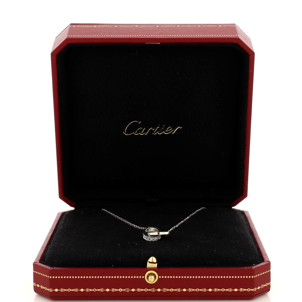 Love Interlocking Pave Necklace 18K White Gold and Diamonds