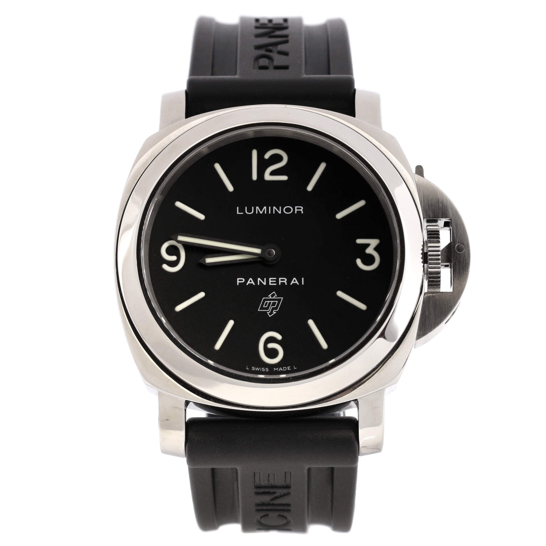 Luminor Base 8 Days Manual Watch Stainless Steel with Leather and Rubber 44