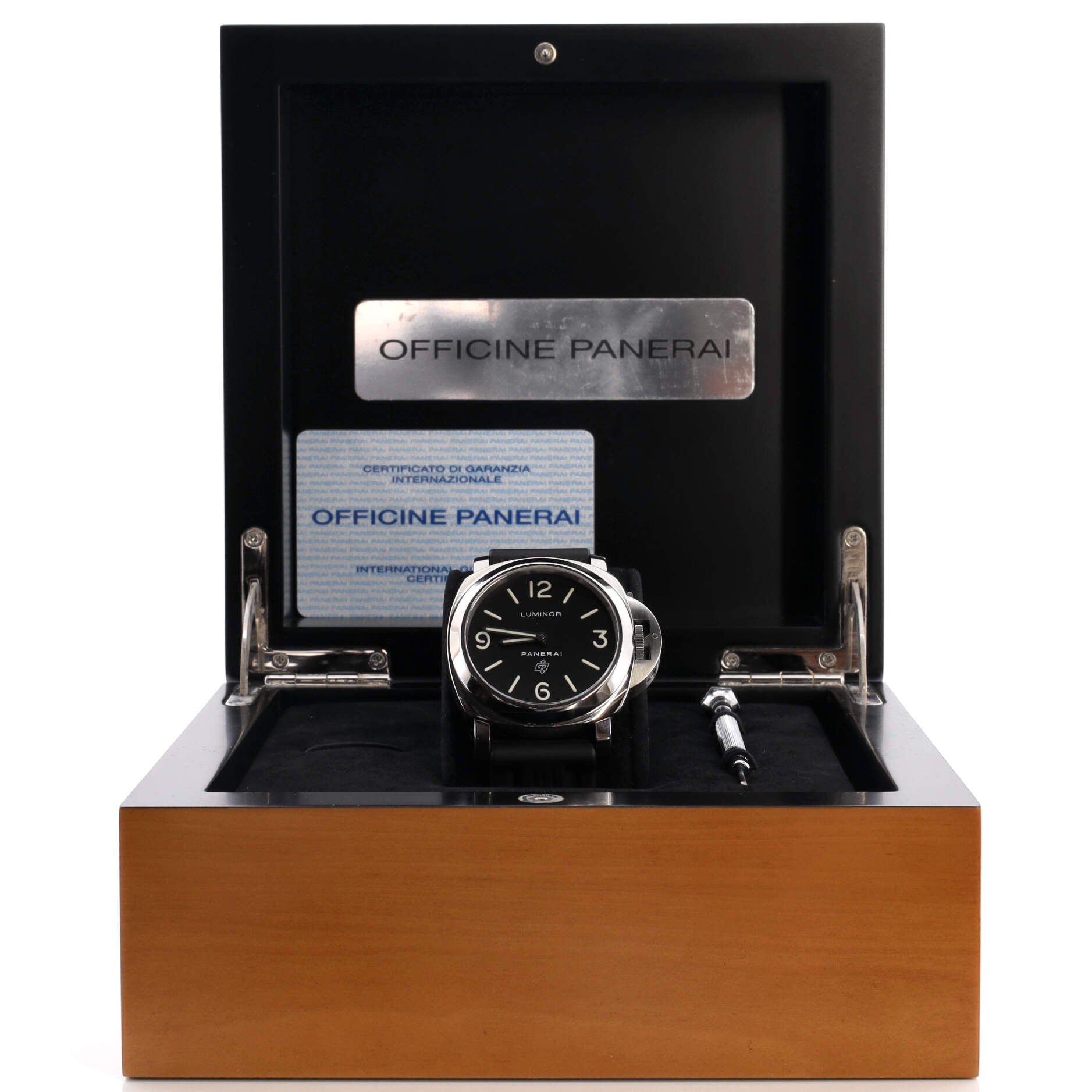 Luminor Base 8 Days Manual Watch Stainless Steel with Leather and Rubber 44