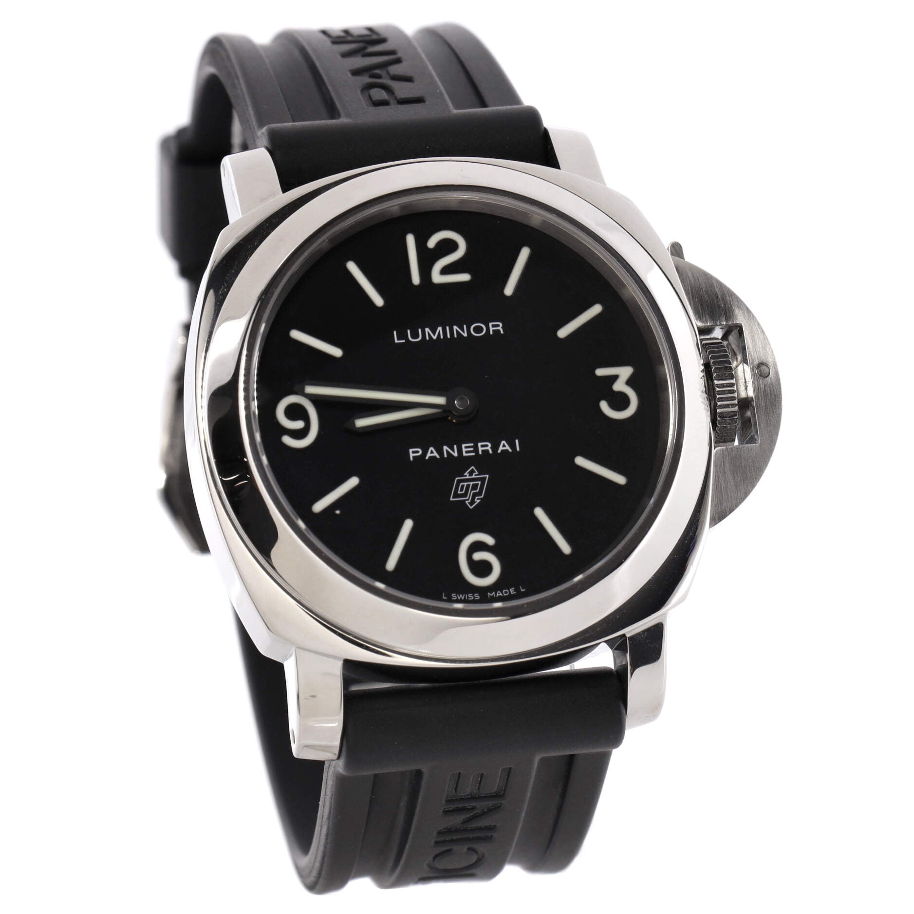 Luminor Base 8 Days Manual Watch Stainless Steel with Leather and Rubber 44