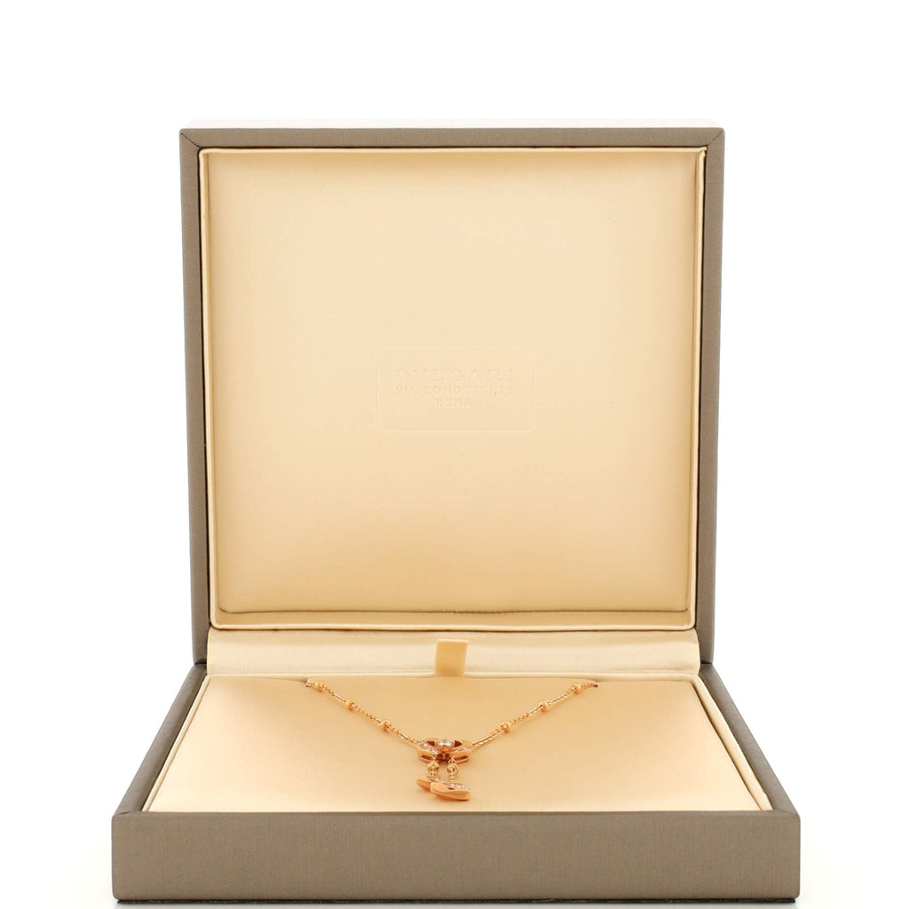 Fiorever Drop Pendant Necklace 18K Rose Gold and Diamonds