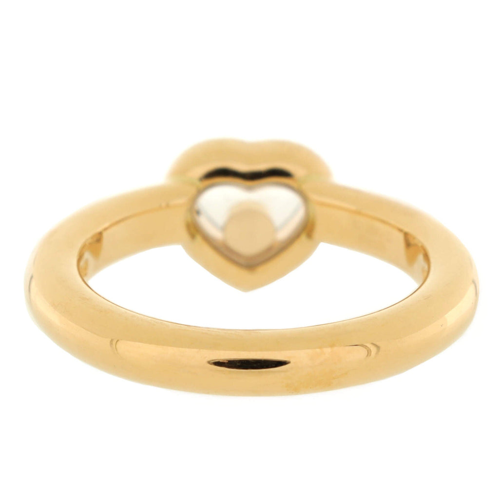 Happy Diamonds 1 Diamond Heart Ring 18K Yellow Gold and Diamonds