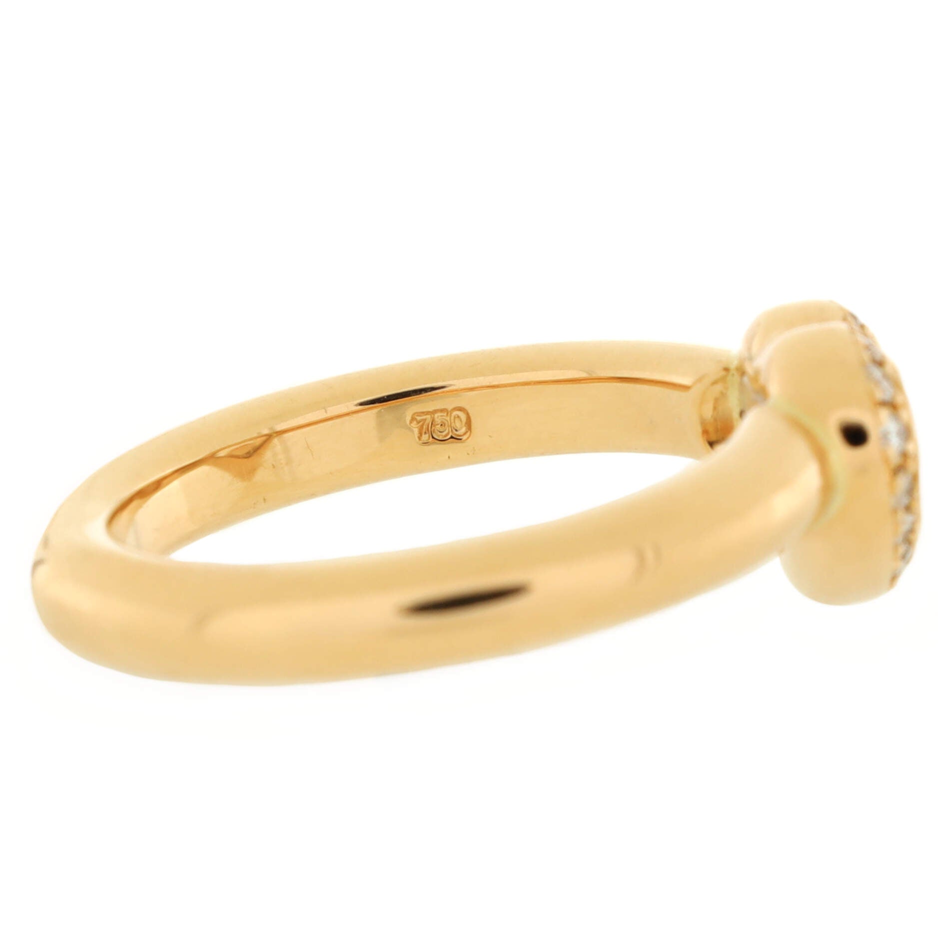 Happy Diamonds 1 Diamond Heart Ring 18K Yellow Gold and Diamonds