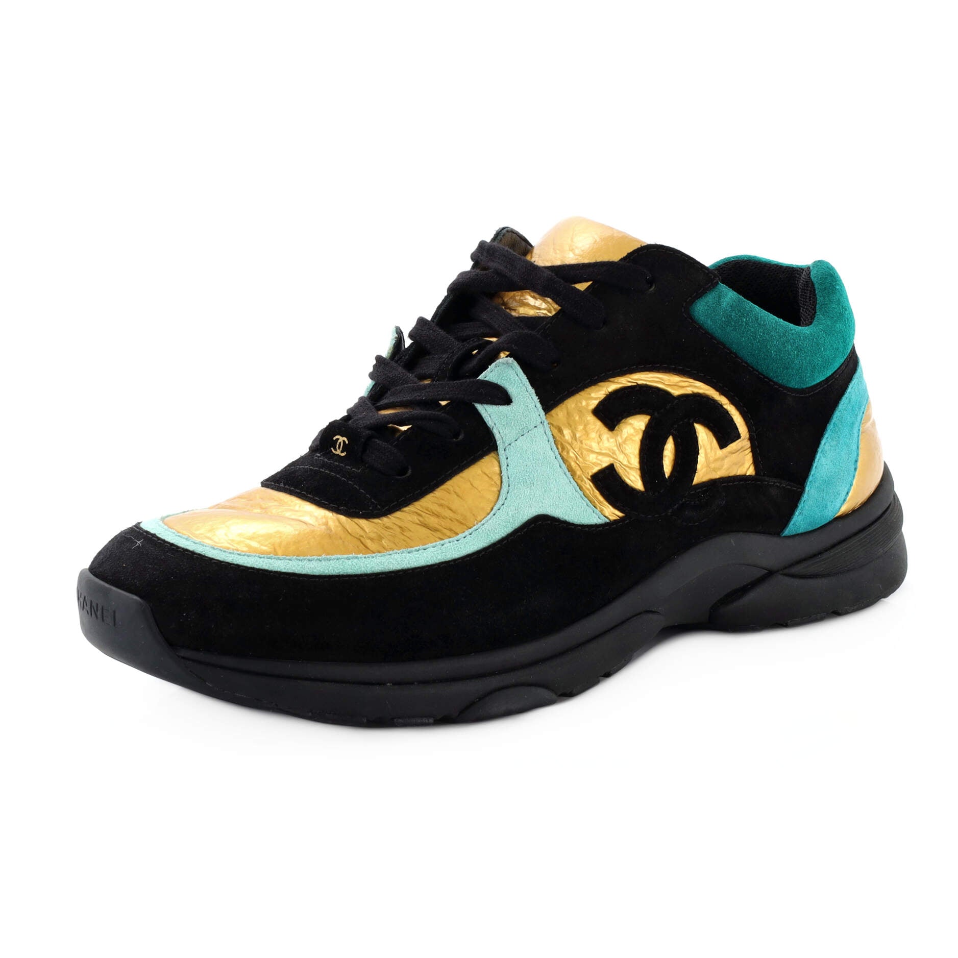 Men's CC Low-Top Sneakers Suede and Fabric